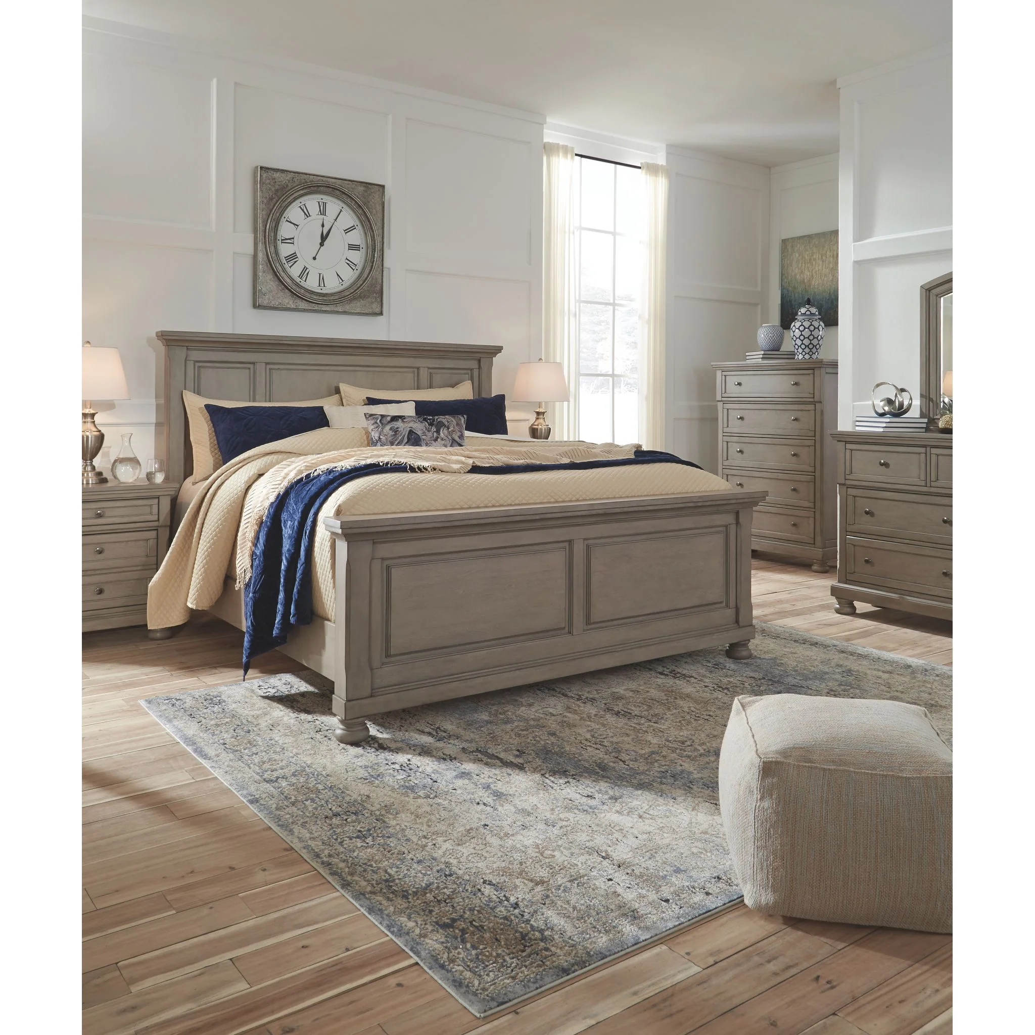 Lettner 3 Piece Panel Bed - Light Gray - Image 27