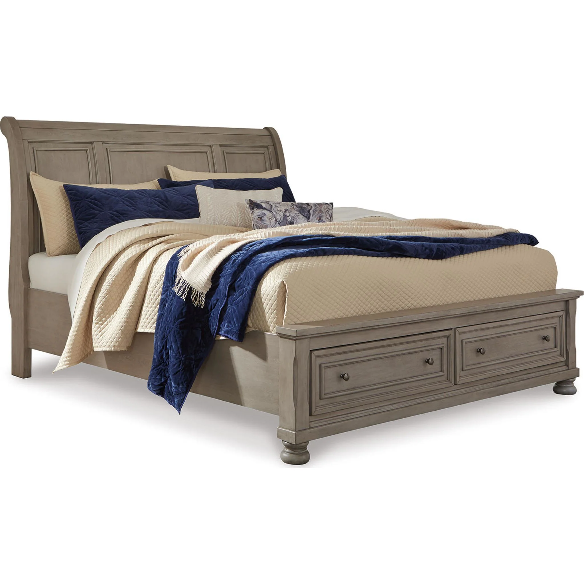 Lettner 5 Piece King Storage Bedroom - Light Gray - Image 11