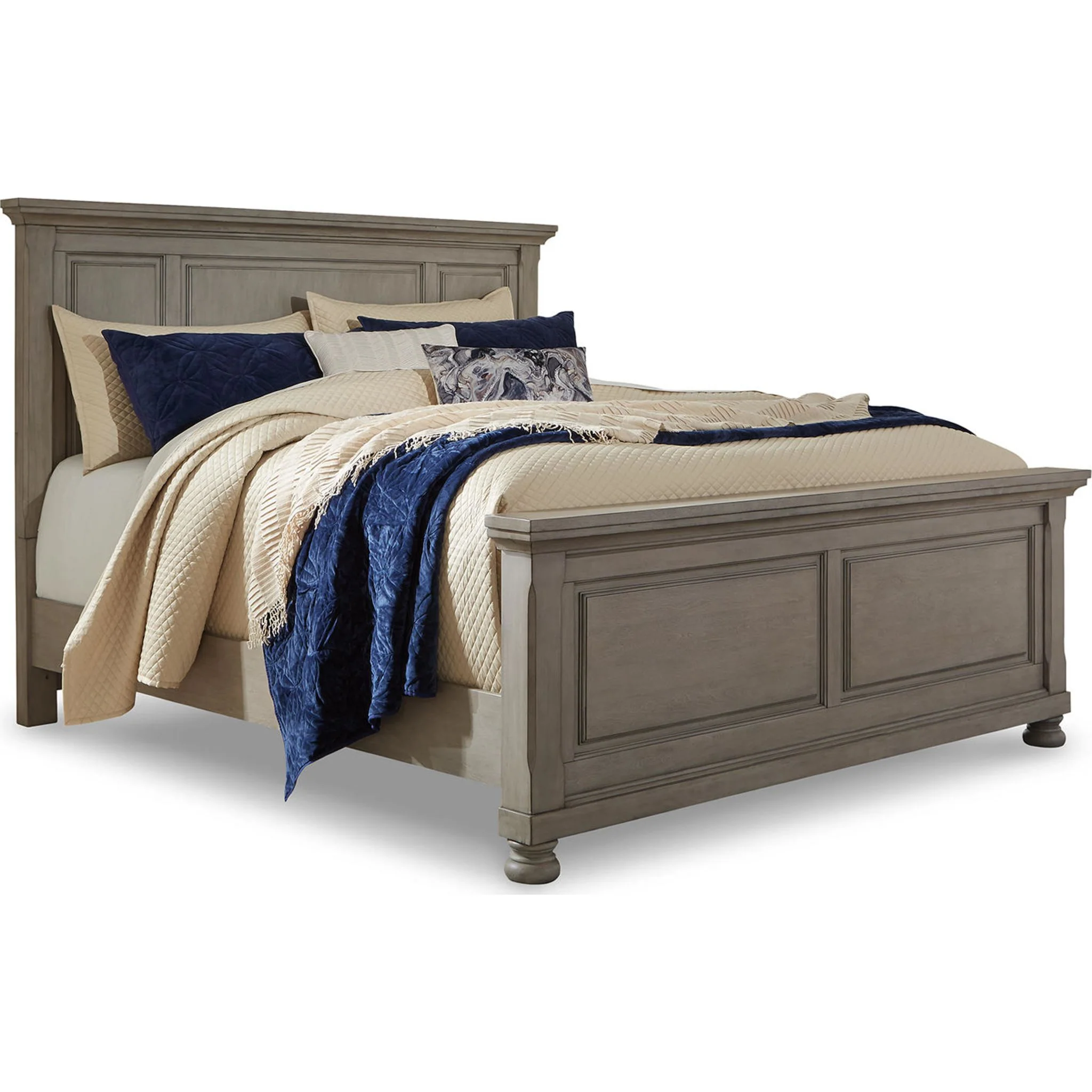 Lettner 5 Piece Queen Panel Bedroom - Light Gray - Image 11