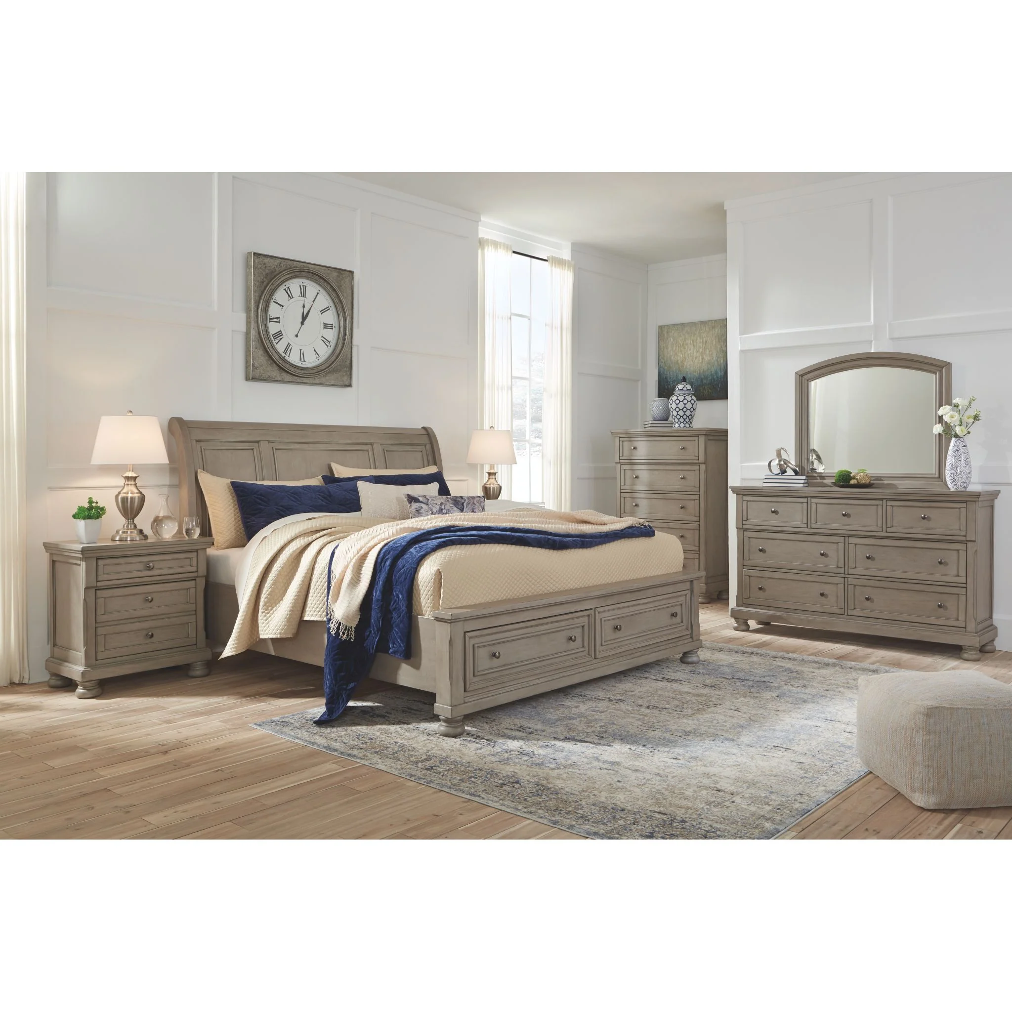 Lettner Dresser and Mirror - Light Gray - Image 3