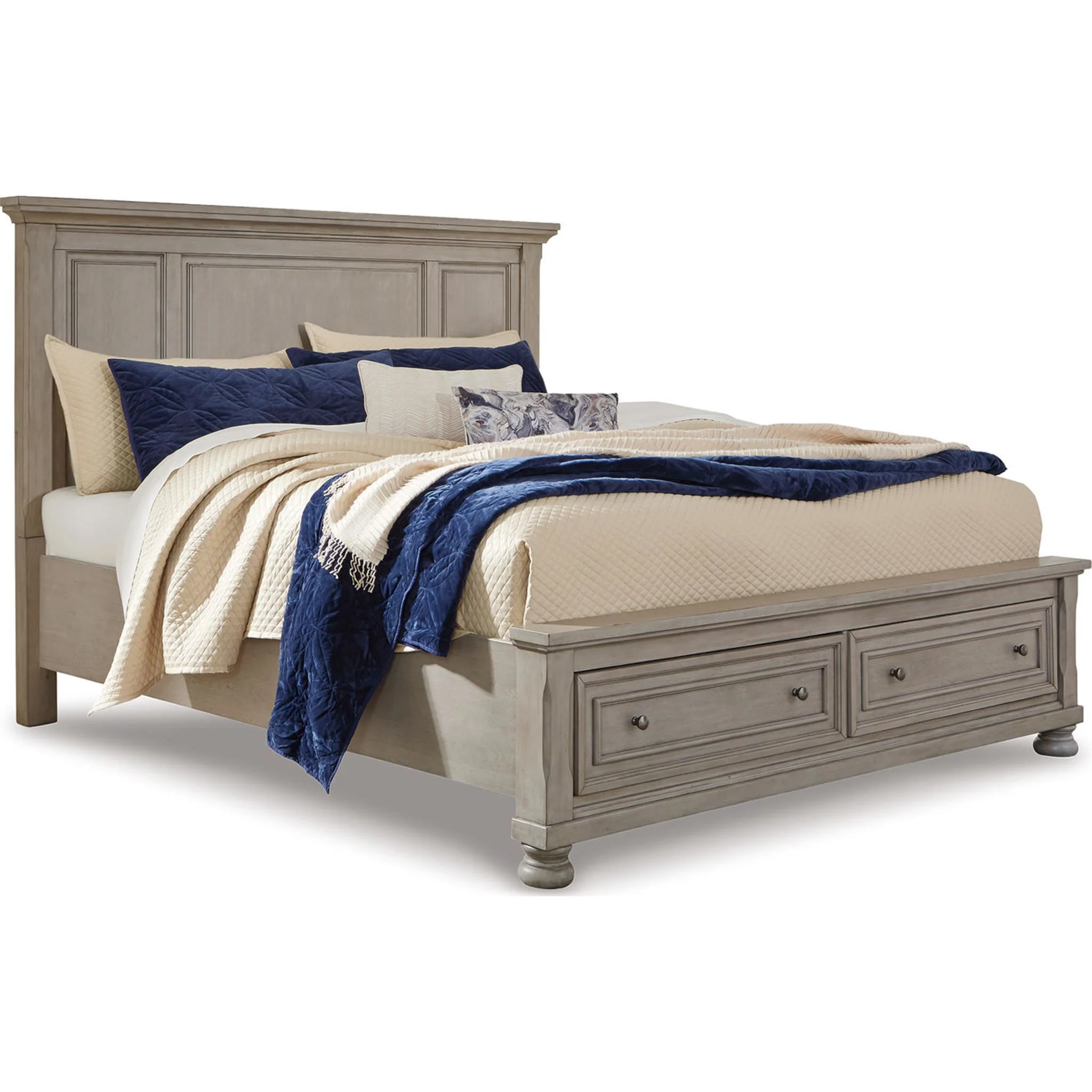 Lettner King Panel Bed - Light Gray - Image 11