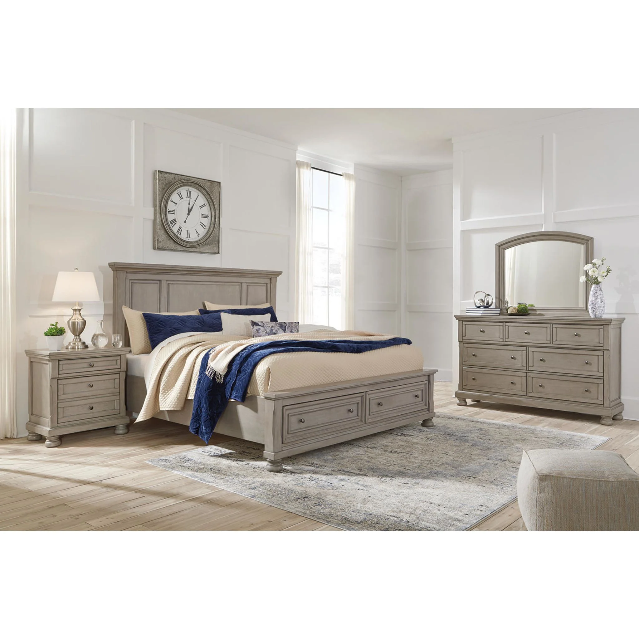 Lettner King Panel Bed - Light Gray - Image 8