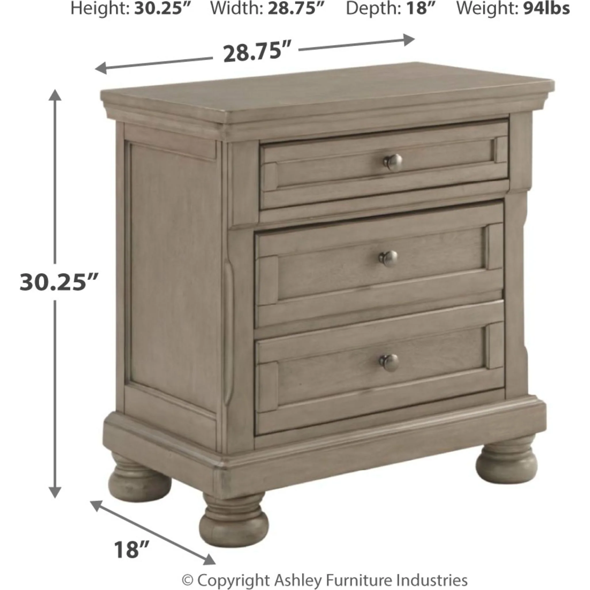 Lettner Nightstand - Light Gray - Image 4