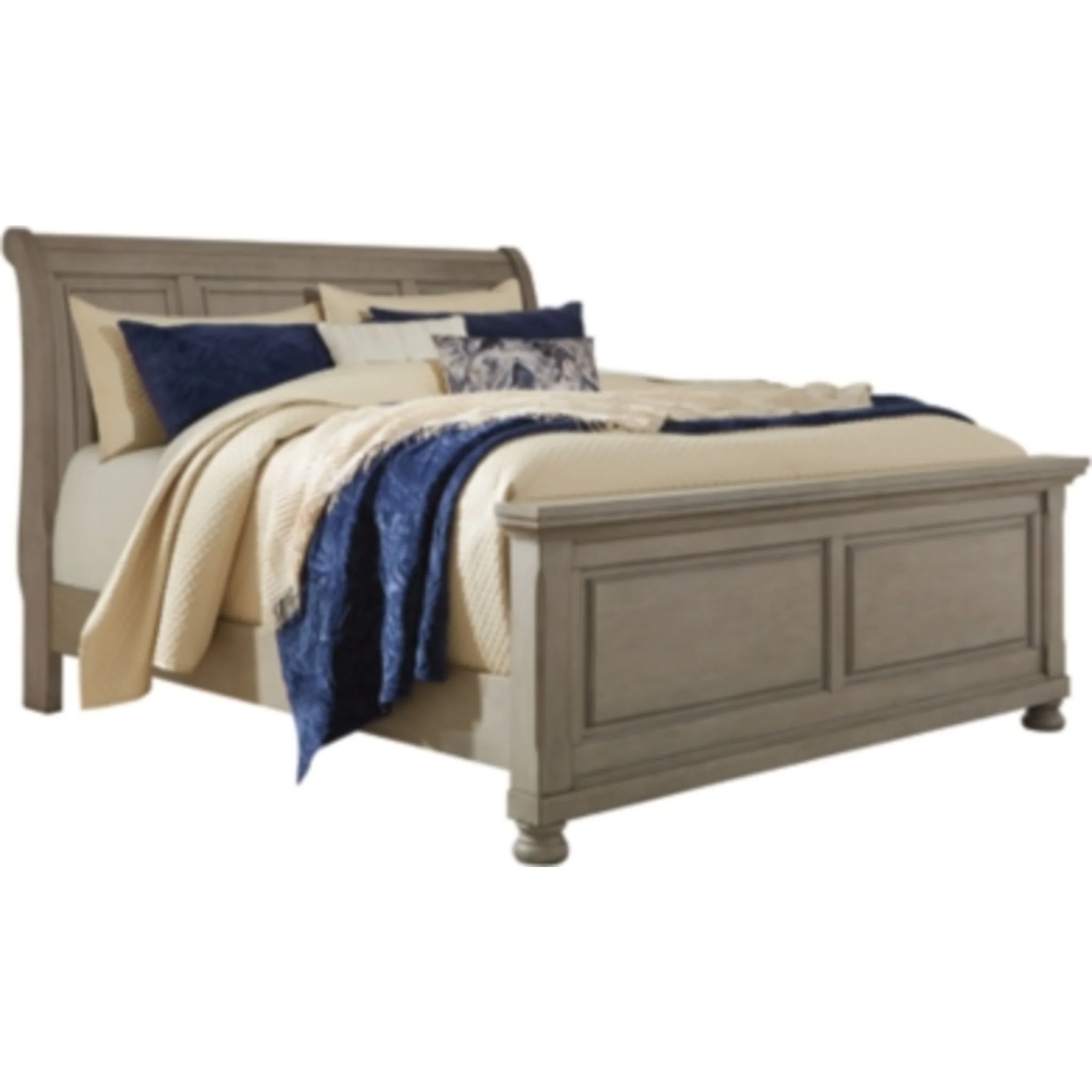 Lettner Queen Sleigh Bed - Light Gray - Image 3