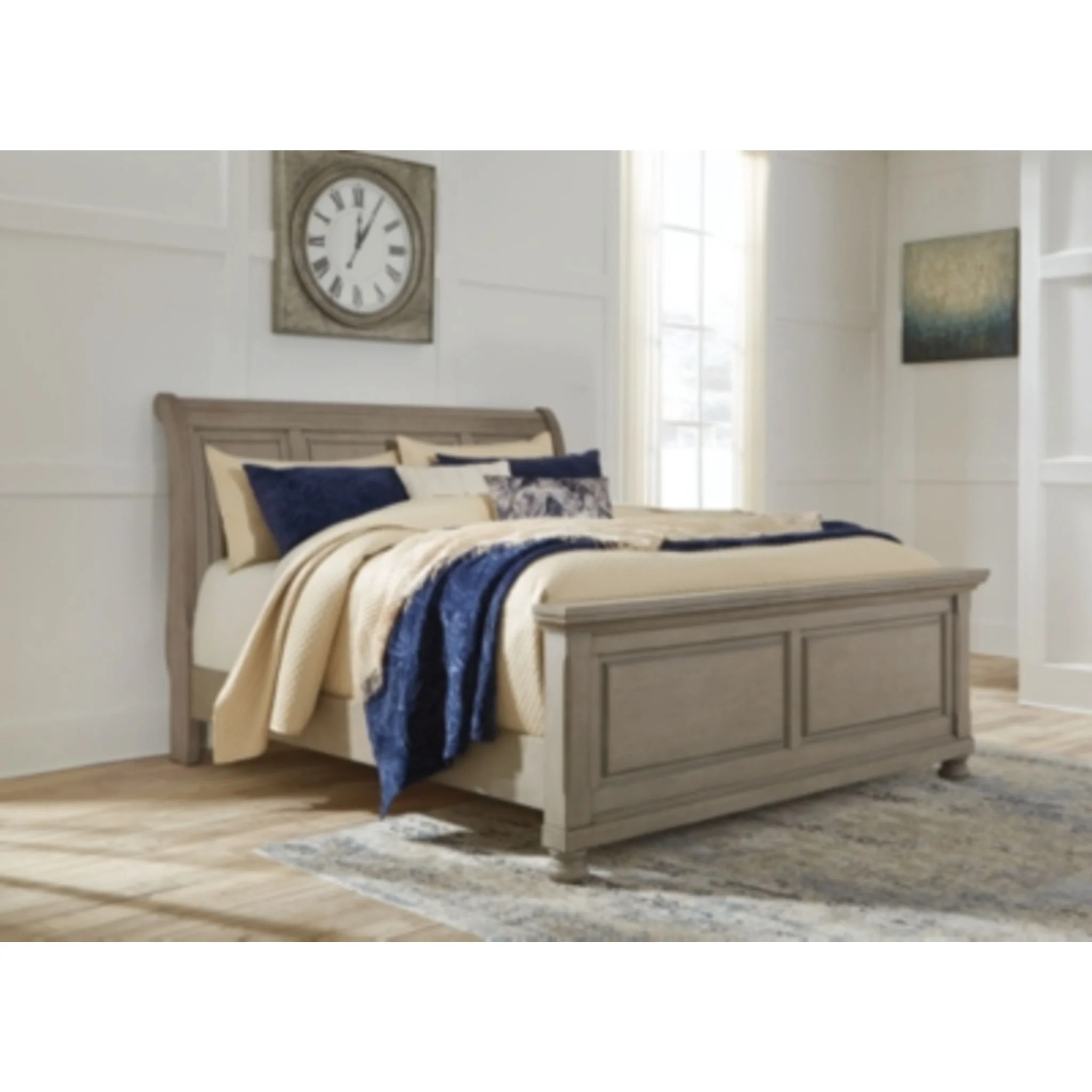 Lettner Queen Sleigh Bed - Light Gray - Image 4