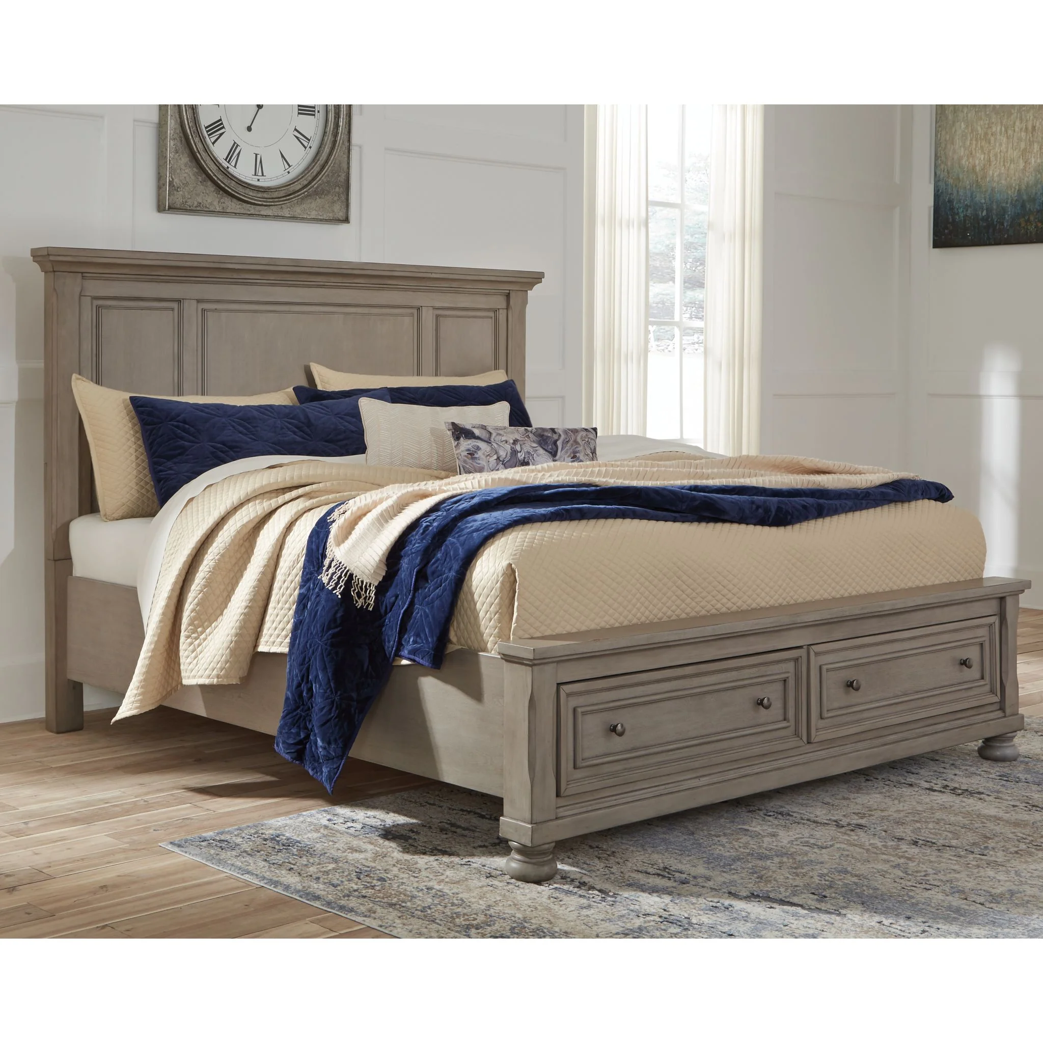 Lettner Queen Storage Bed - Light Gray - Image 2