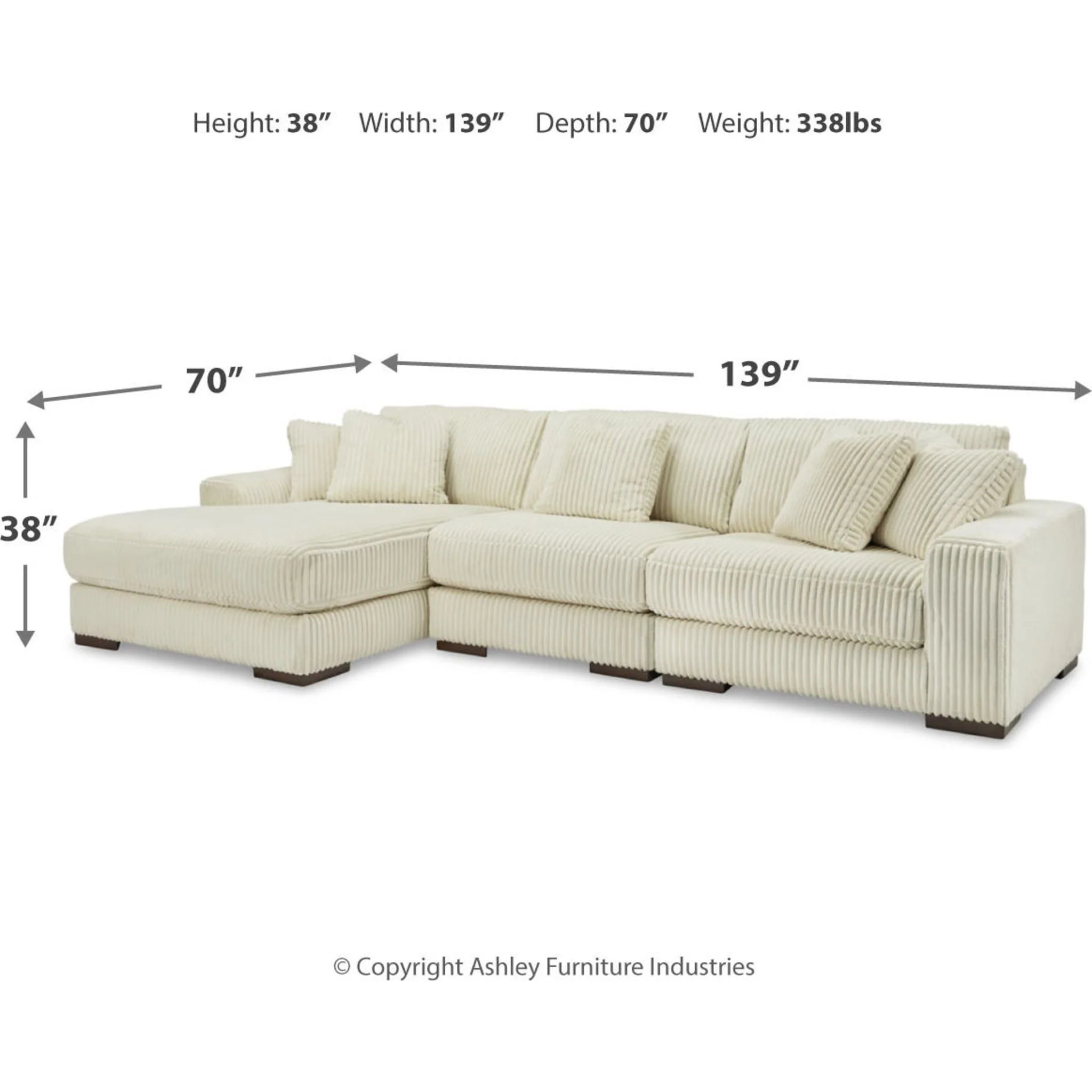 Lindyn 3 Piece Sectional with Chaise - Image 16