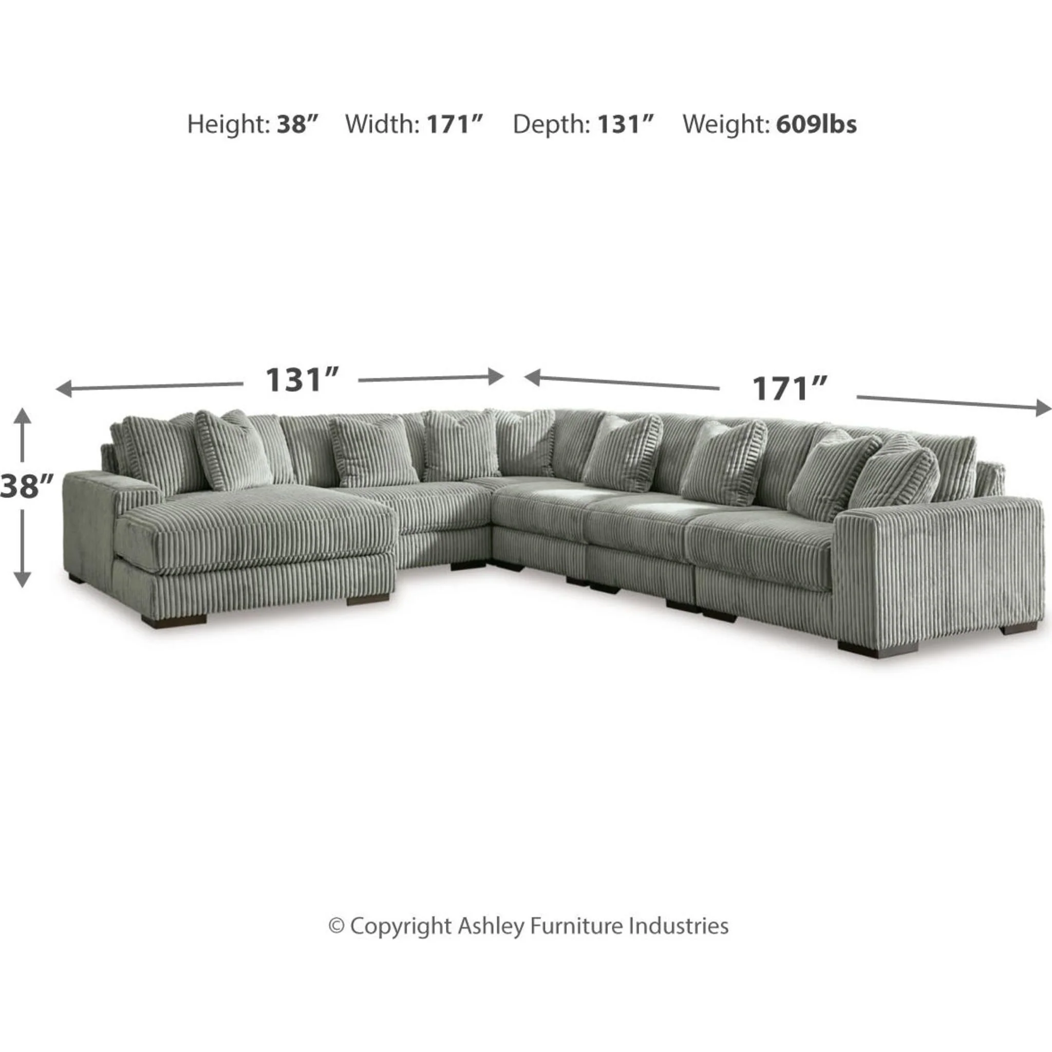 Lindyn 6 Piece Sectional with Chaise - Image 43