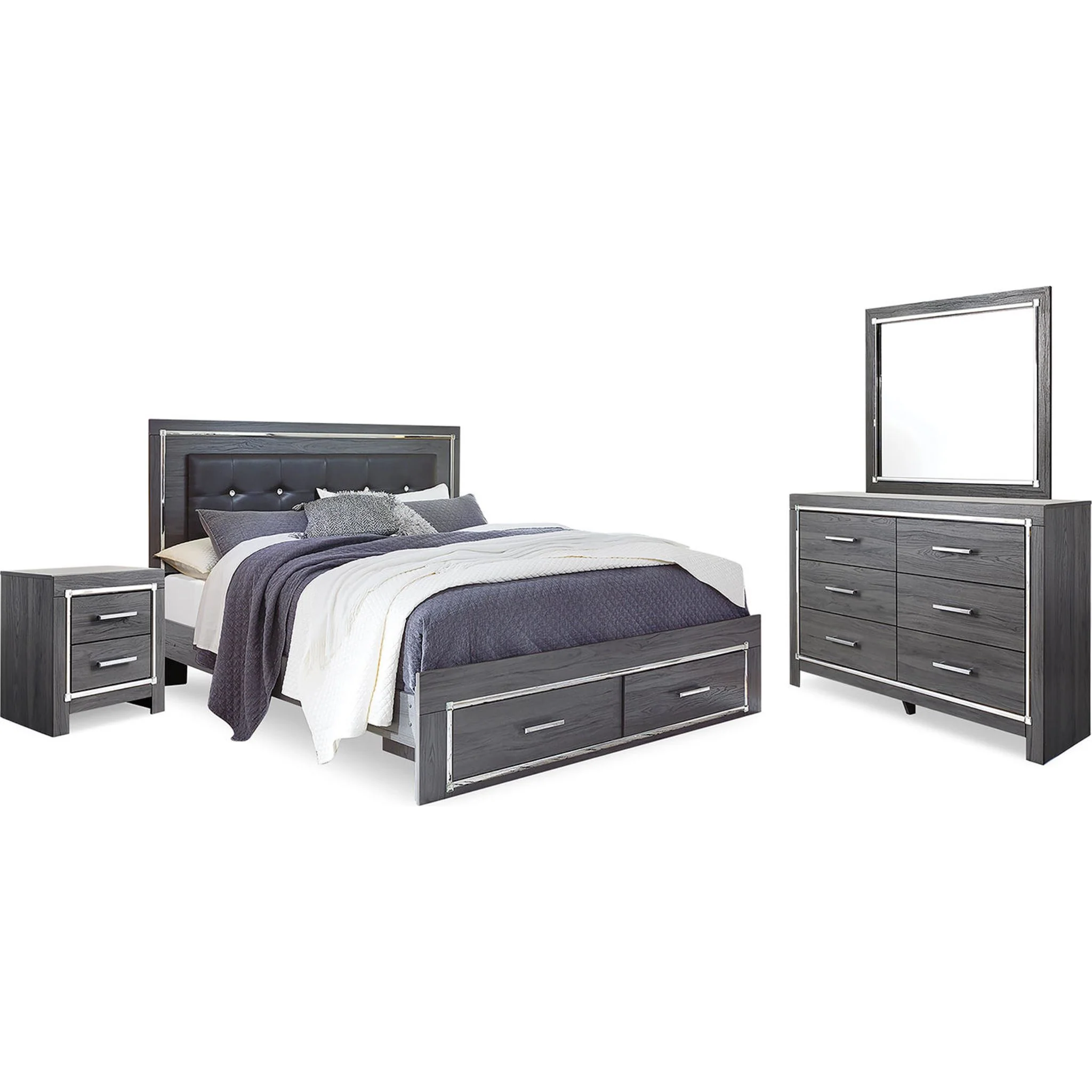 Lodanna 6 Piece Panel Bedroom - Gray