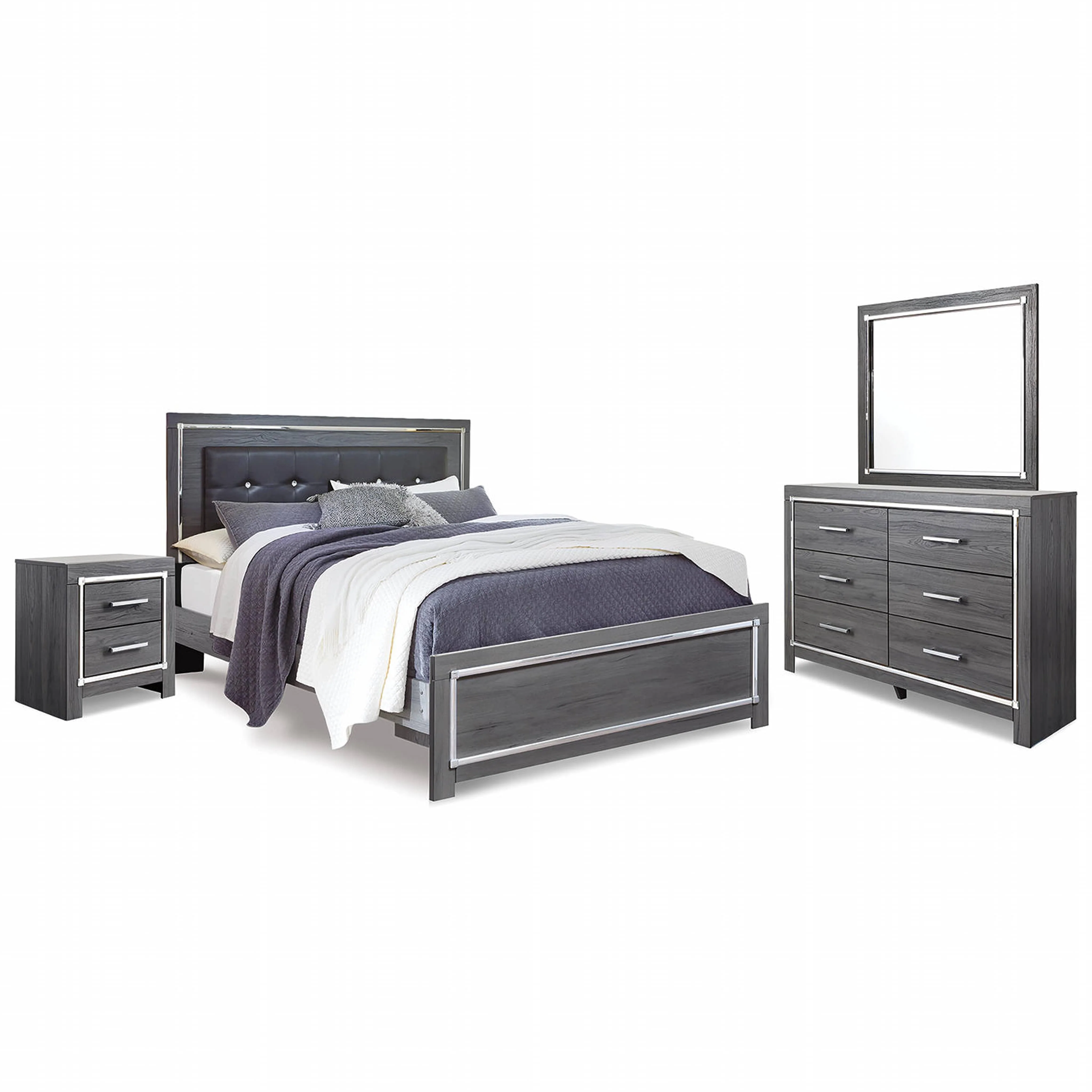 Lodanna 6 Piece Panel Bedroom - Gray - Image 21