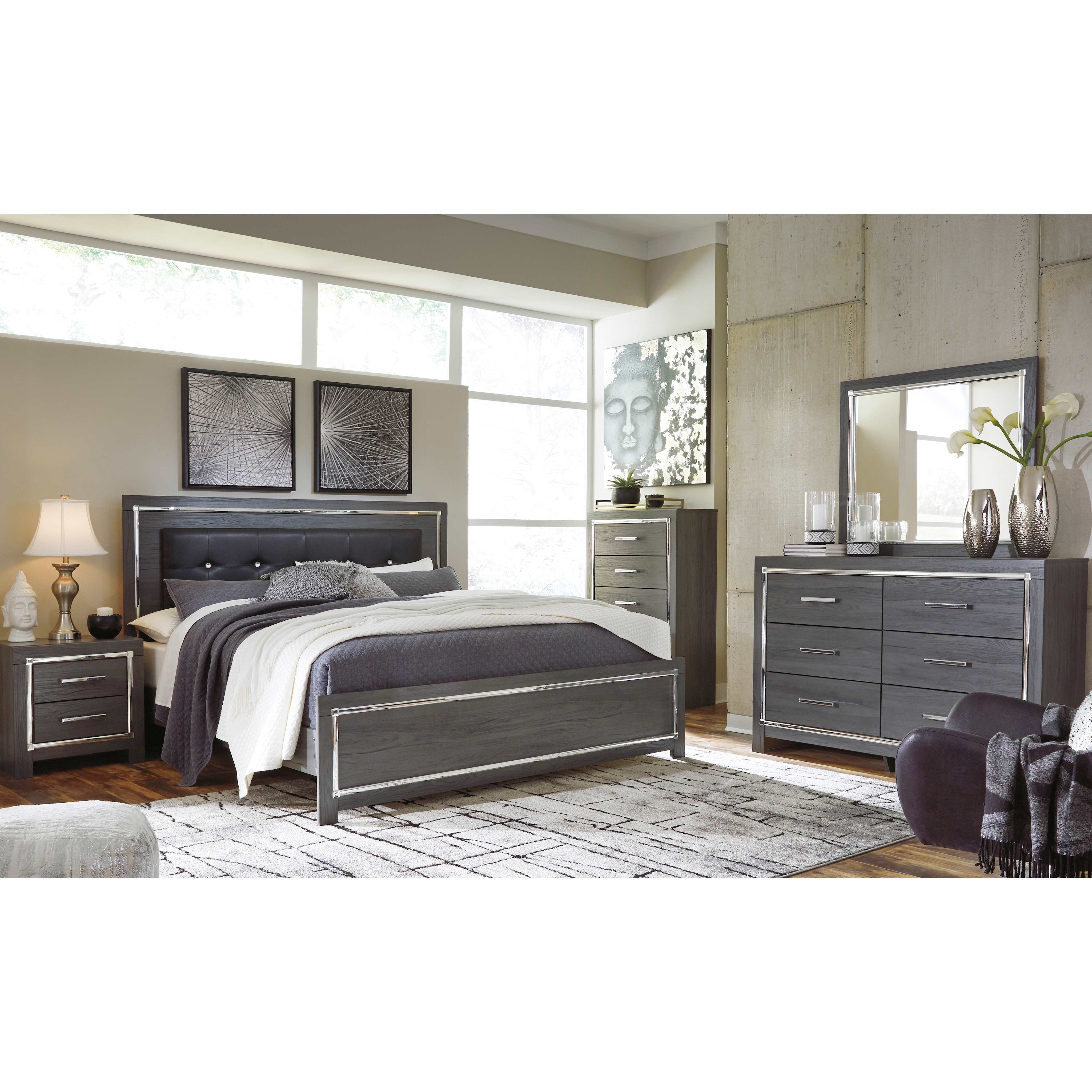 Lodanna 6 Piece Panel Bedroom - Gray - Image 22