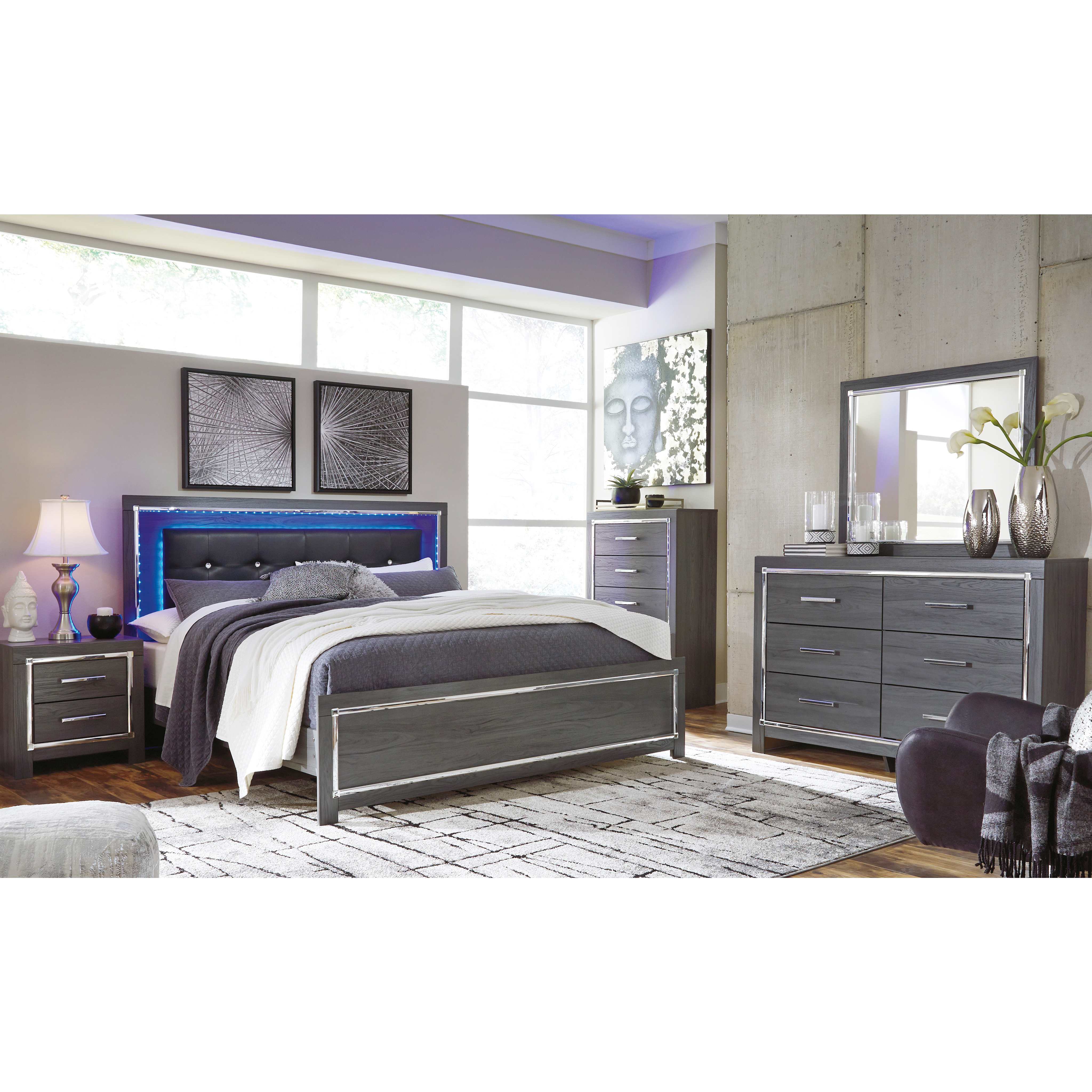 Lodanna 6 Piece Panel Bedroom - Gray - Image 29