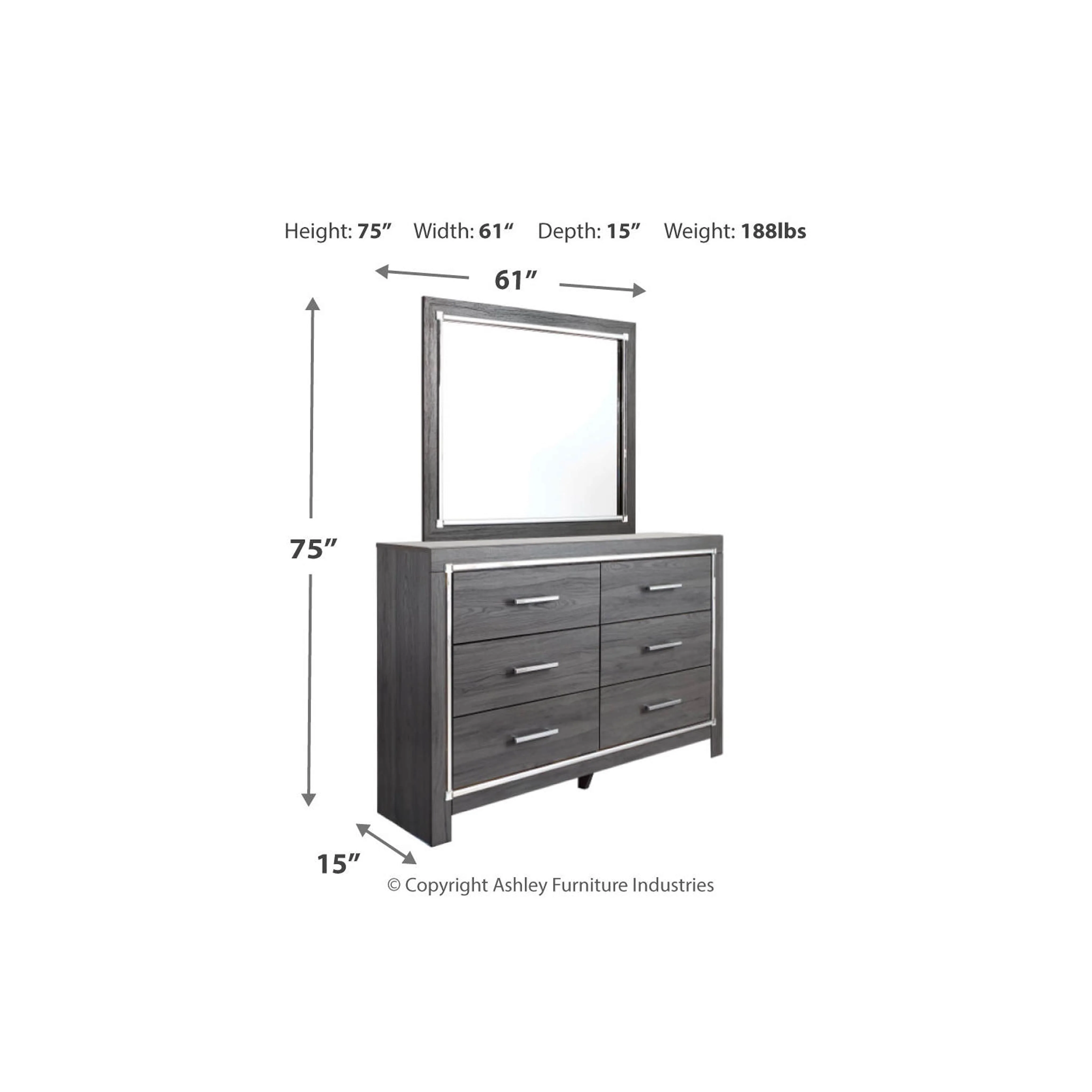 Lodanna 6 Piece Panel Bedroom - Gray - Image 31