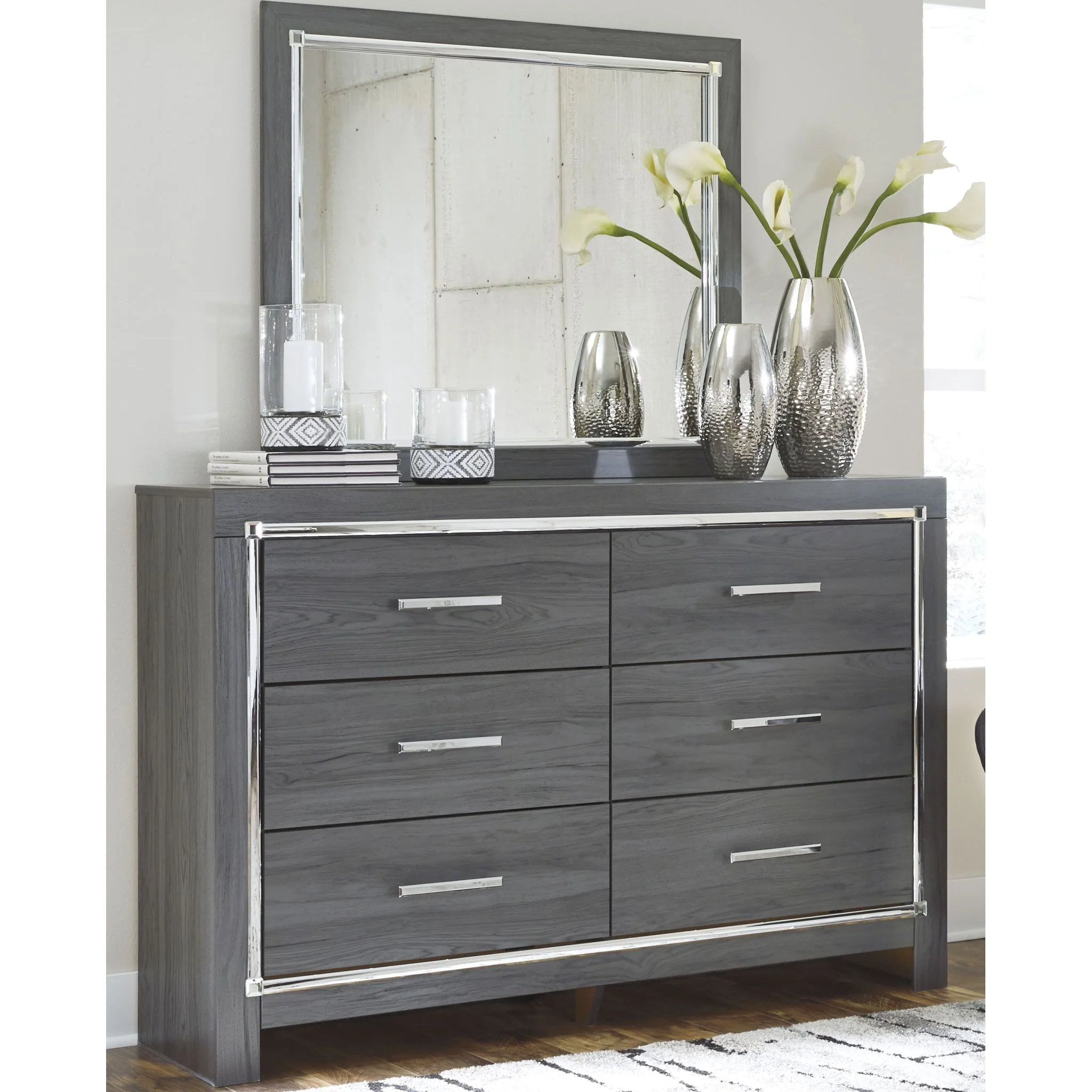 Lodanna Dresser and Mirror - Gray - Image 2
