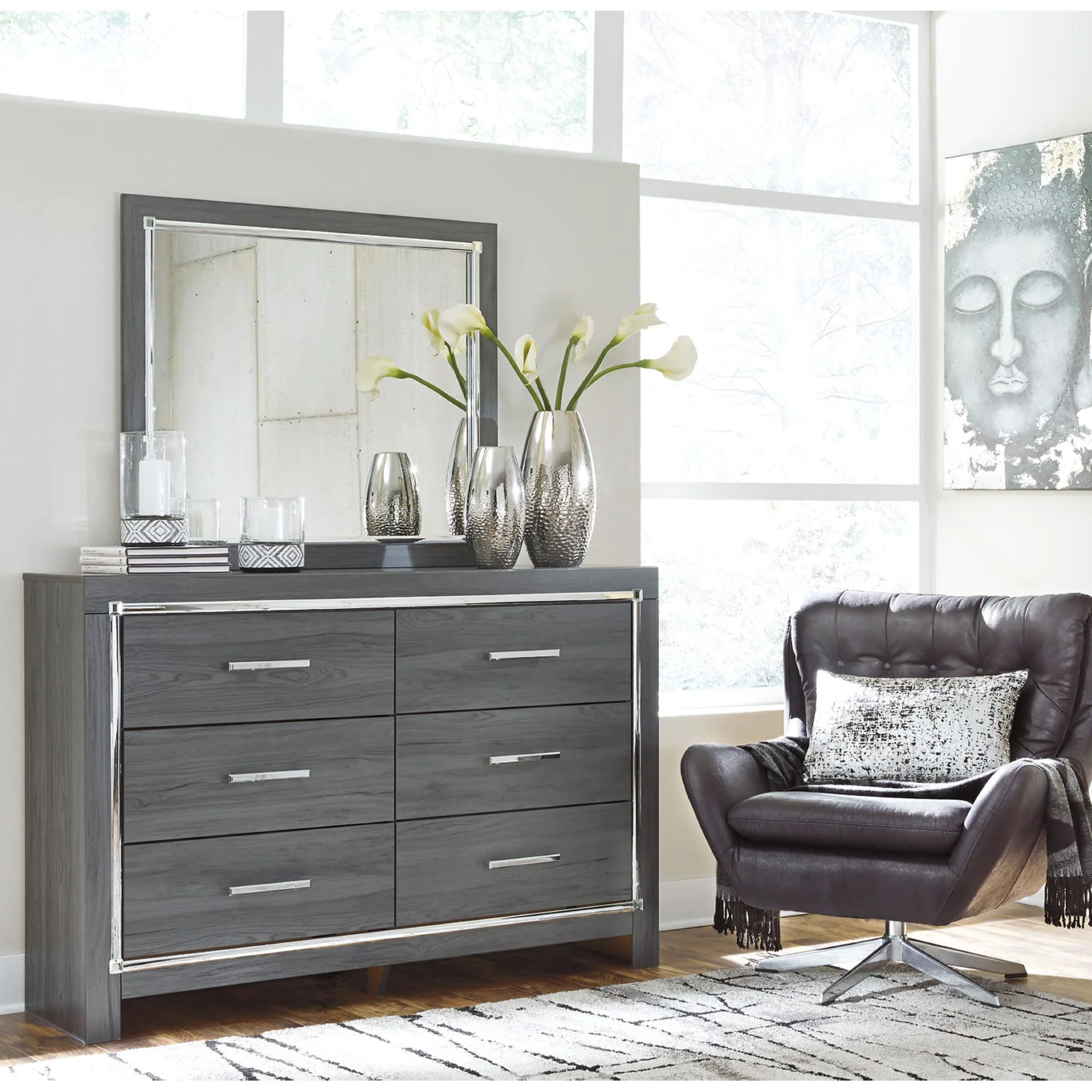 Lodanna Dresser and Mirror - Gray - Image 23