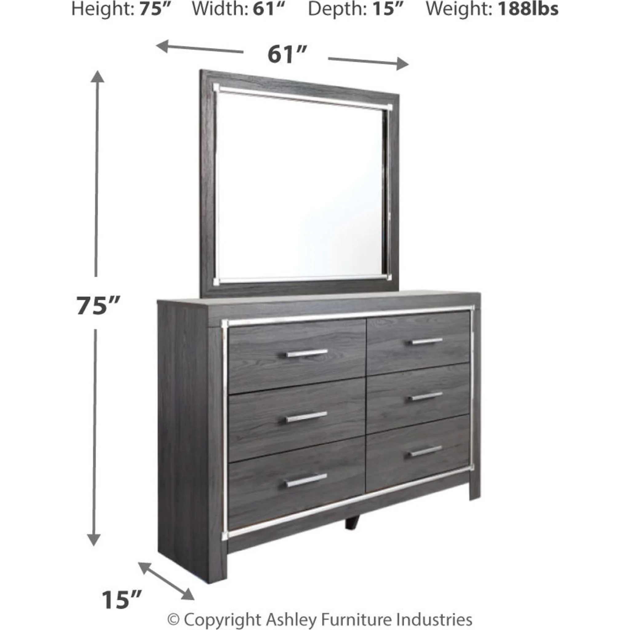 Lodanna Dresser and Mirror - Gray - Image 29