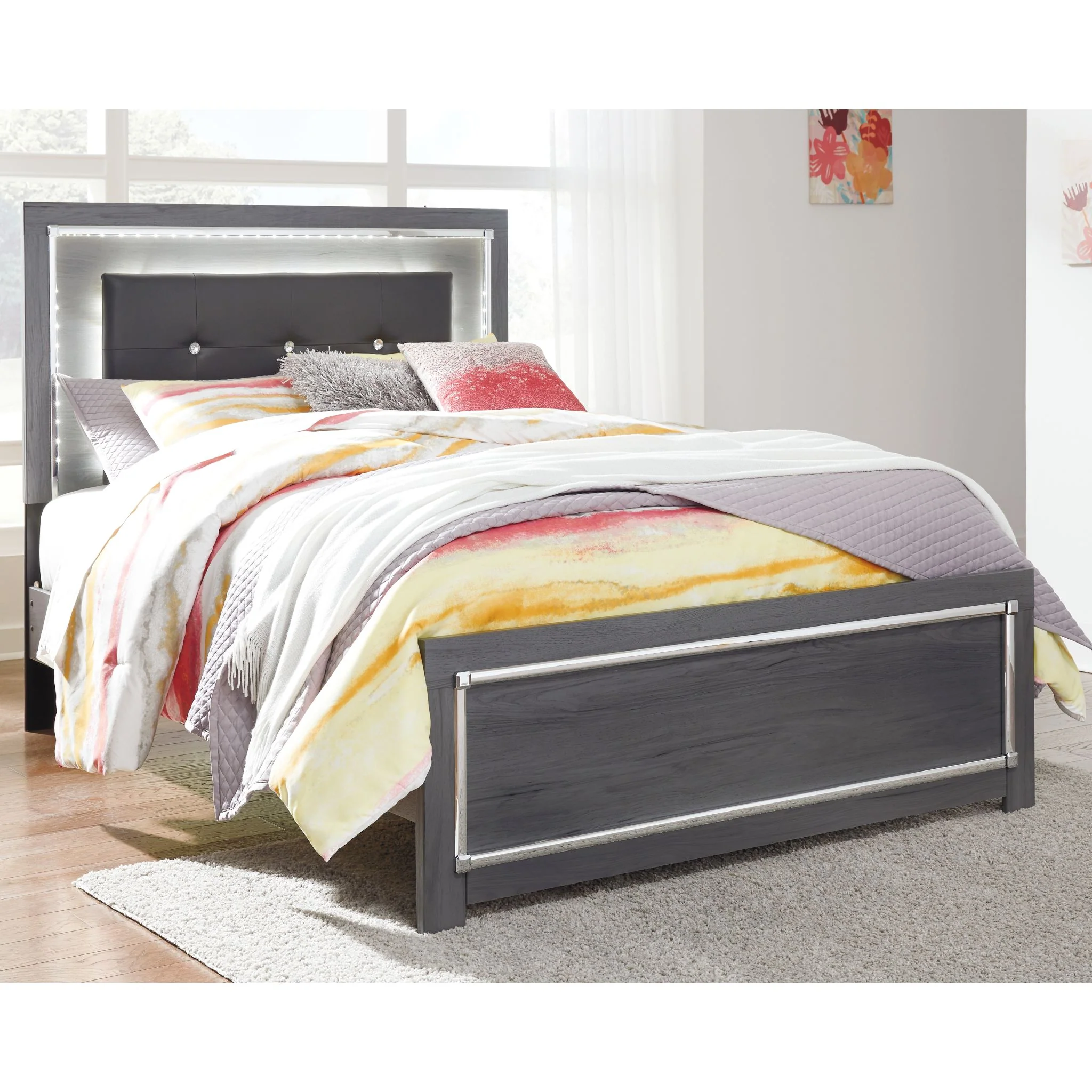 Lodanna Full Panel Bed - Gray - Image 2