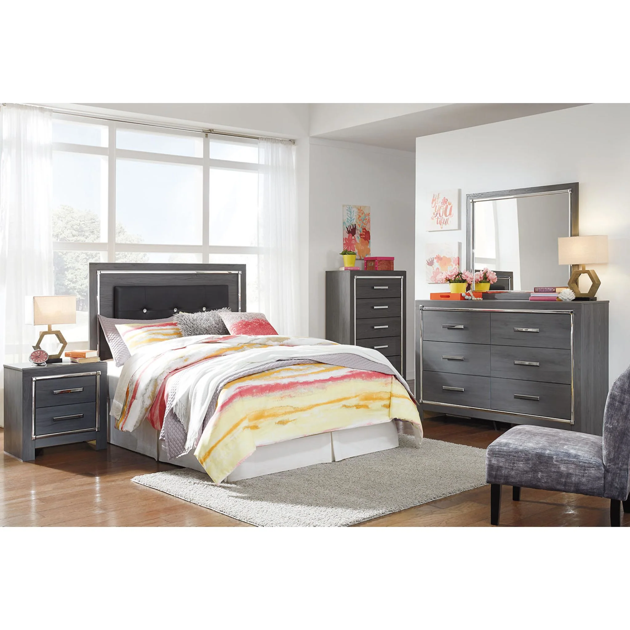 Lodanna Full Panel Bed - Gray - Image 8