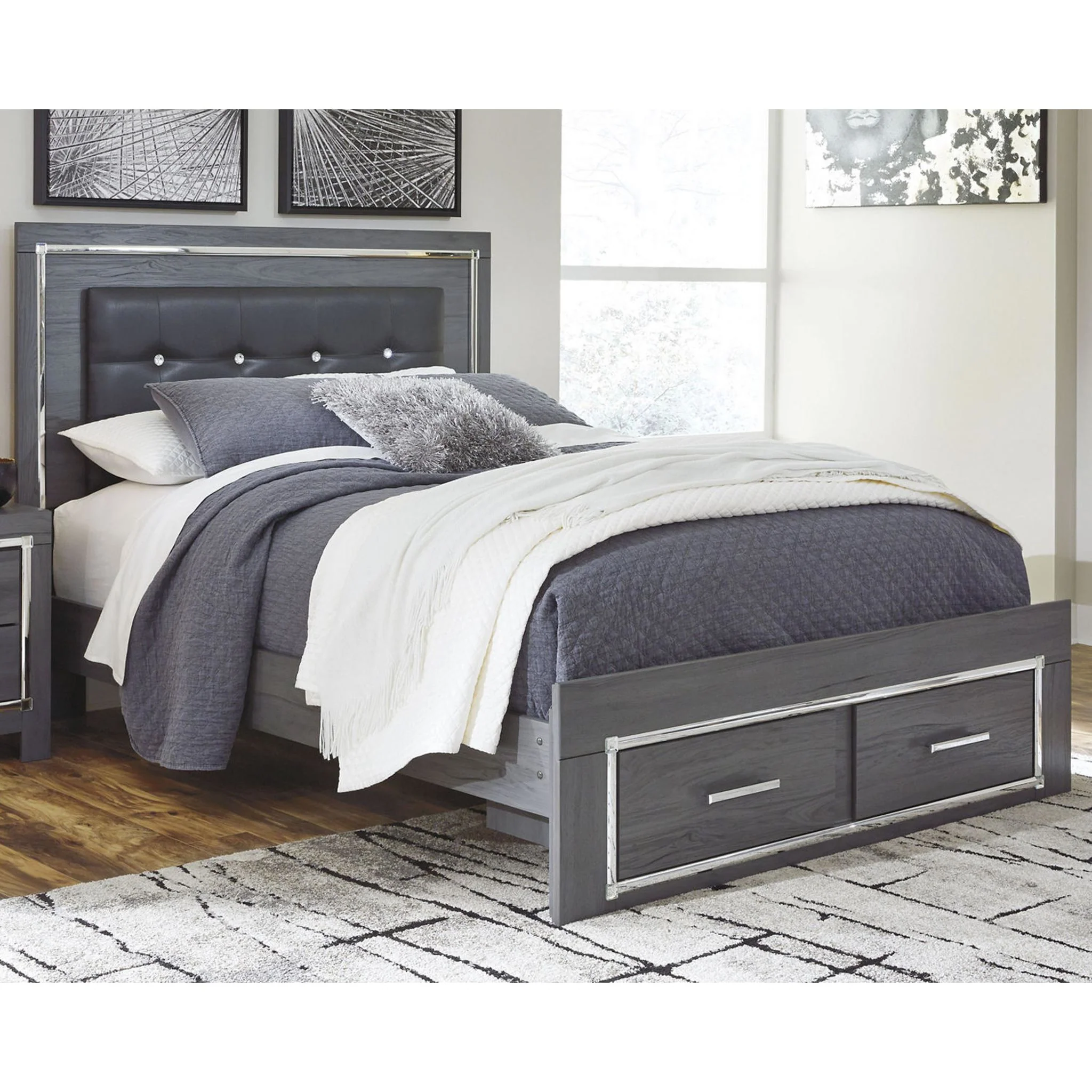 Lodanna Storage Platform Bed - Gray - Image 2