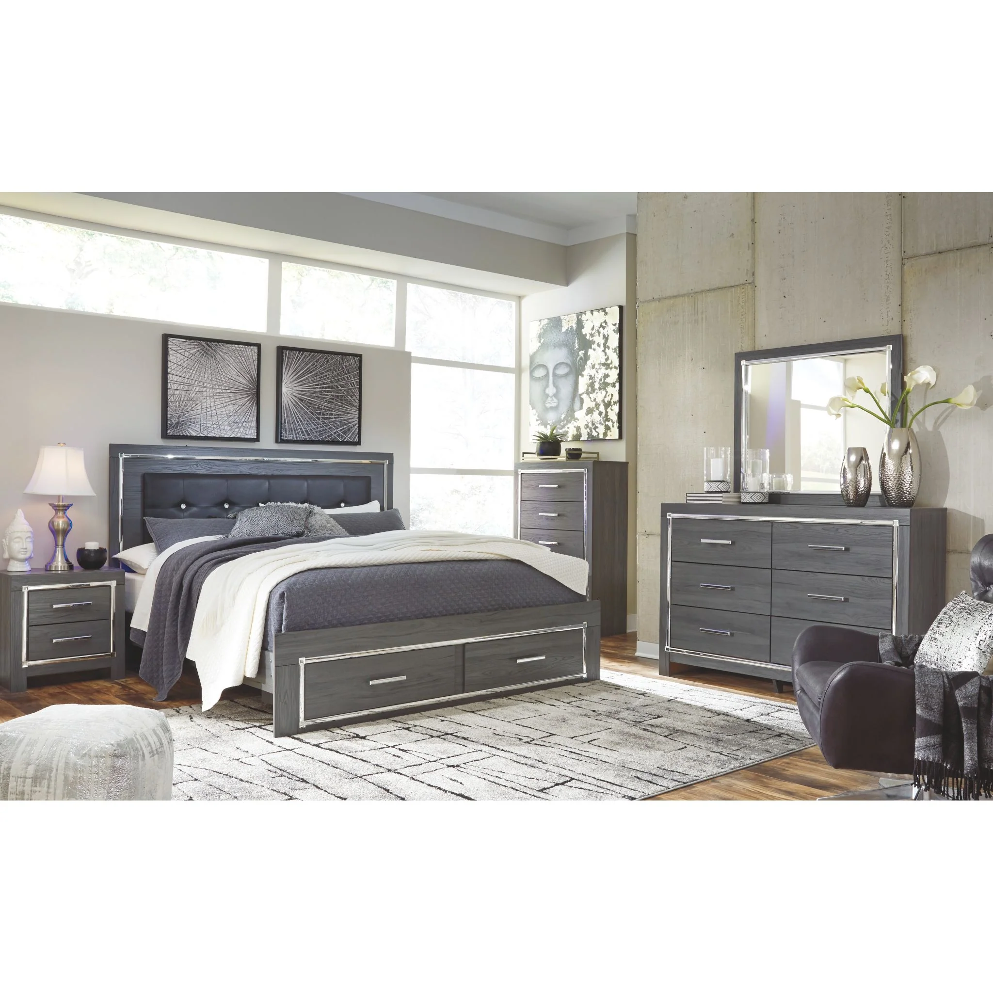 Lodanna Storage Platform Bed - Gray - Image 34
