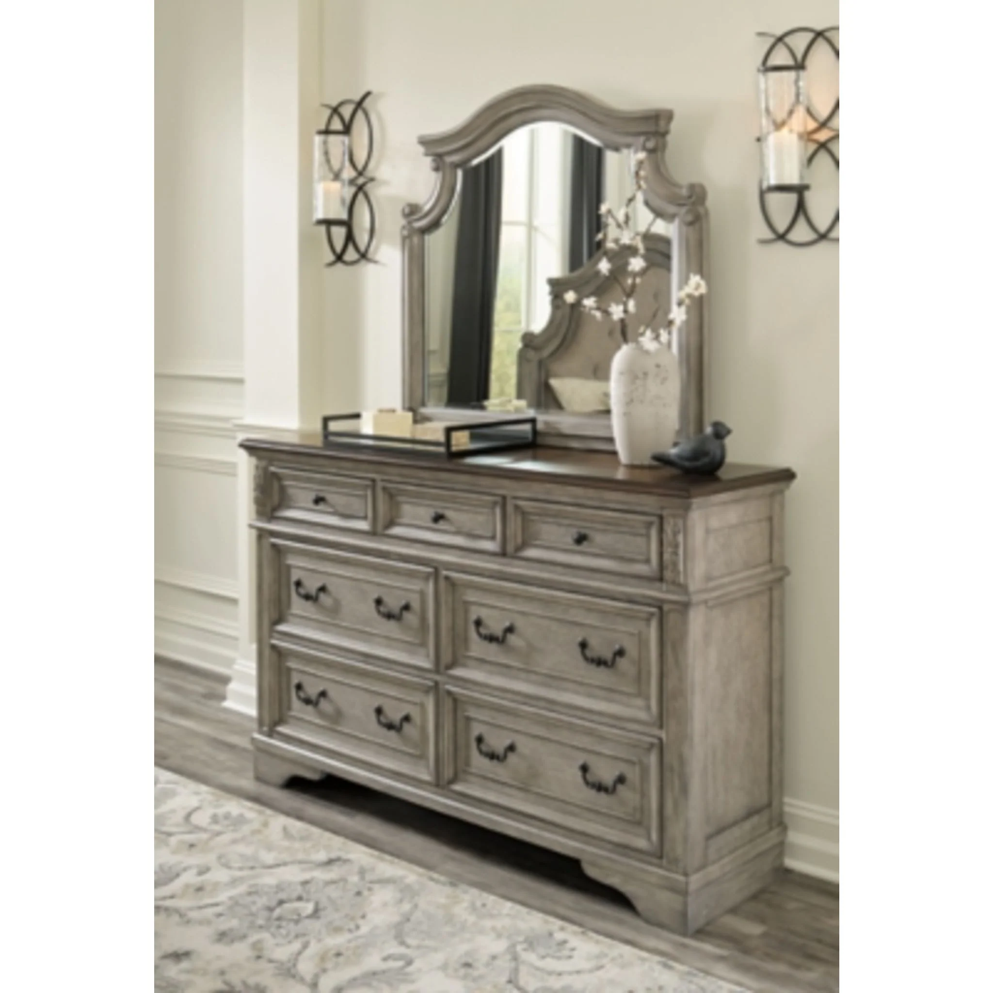 Lodenbay Dresser and Mirror - Antique Gray - Image 2