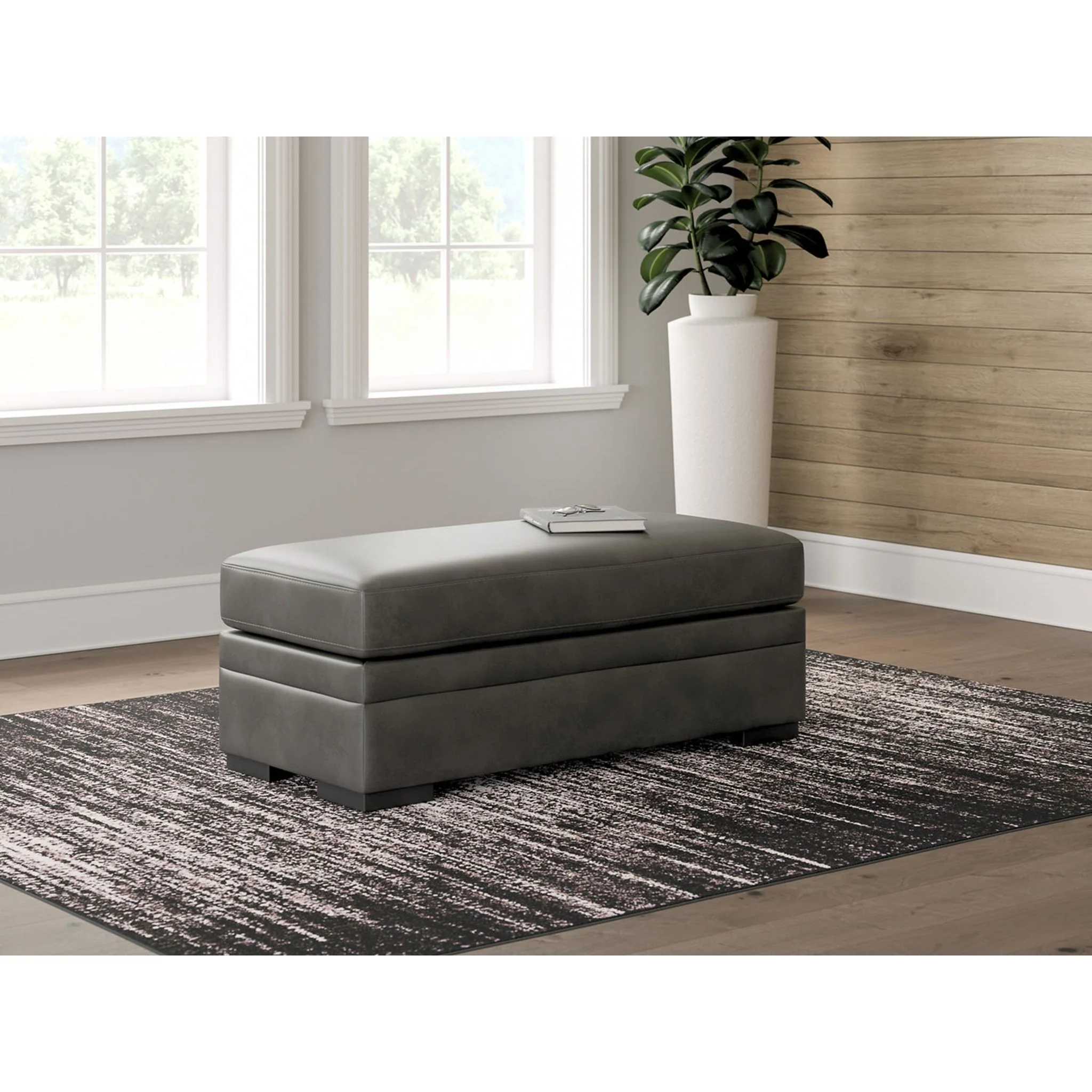 Lofton-Pike Oversized Accent Ottoman - Shadow - Image 2