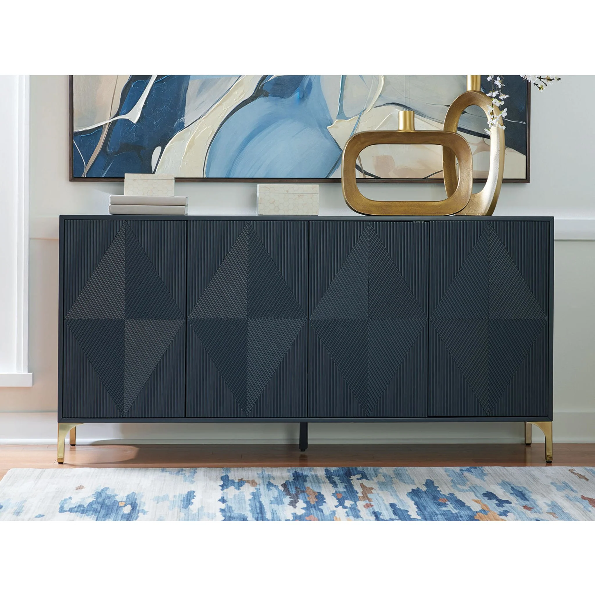 Loirwick Accent Cabinet - Dark Blue - Image 4