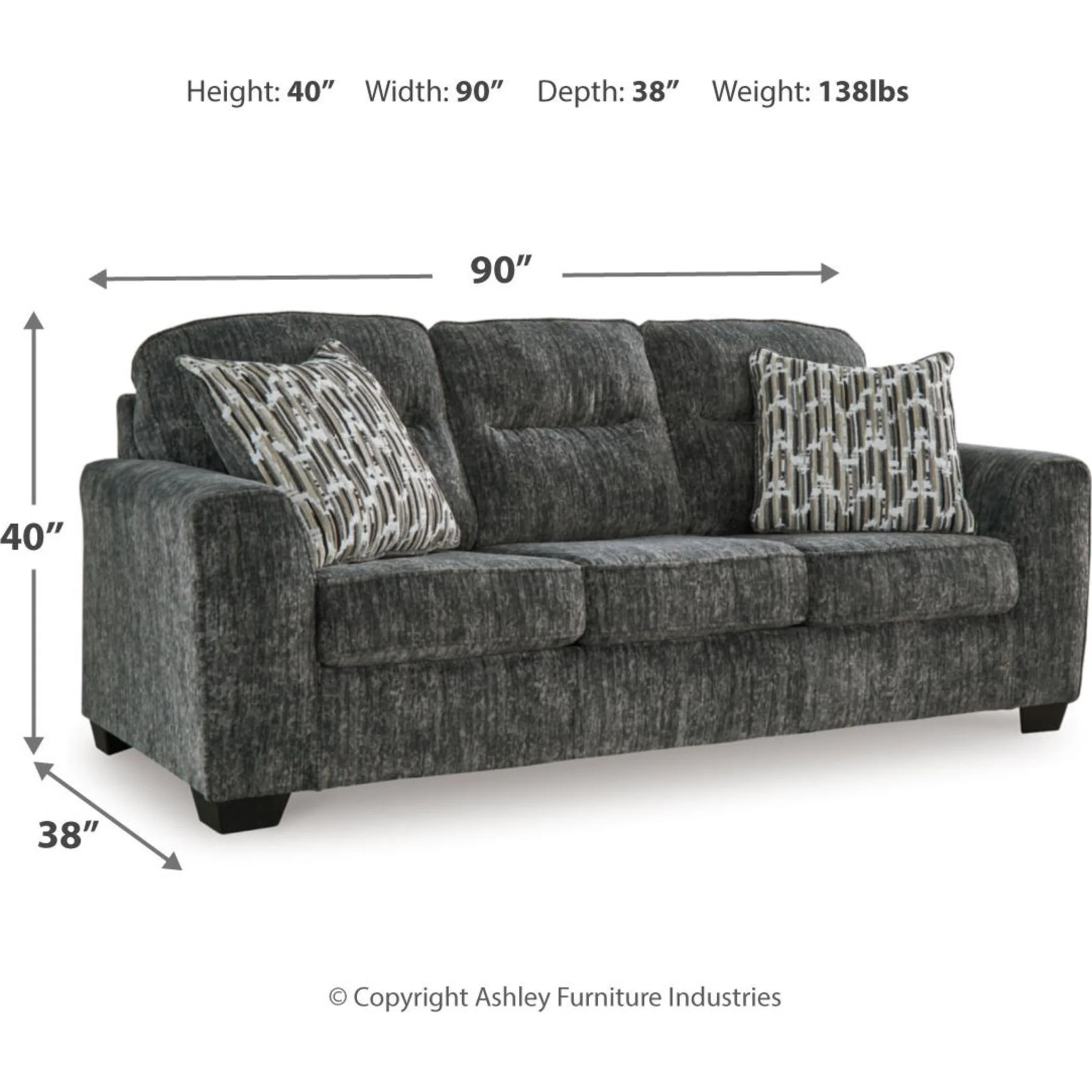 Lonoke Sofa - Gunmetal - Image 8