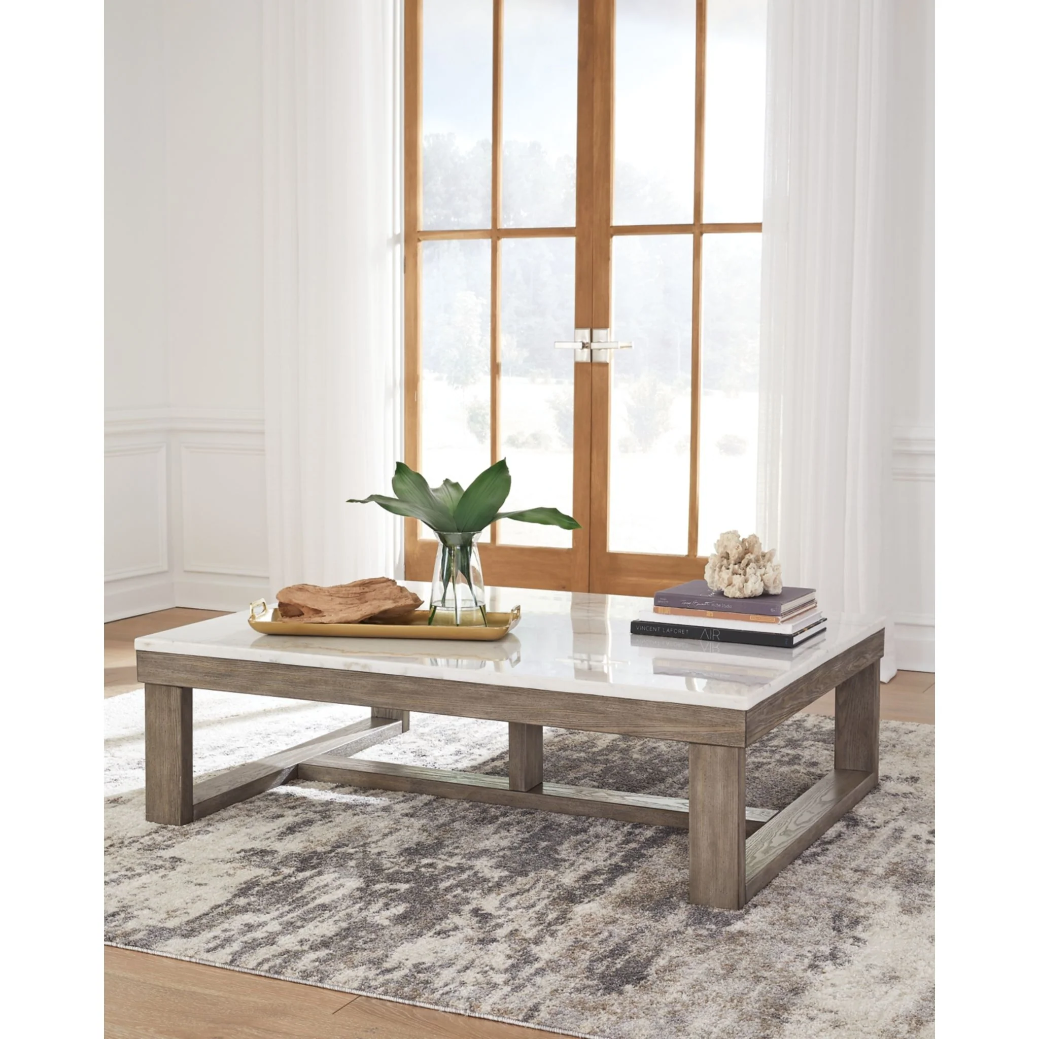 Loyaska Coffee Table - Brown/Ivory - Image 2