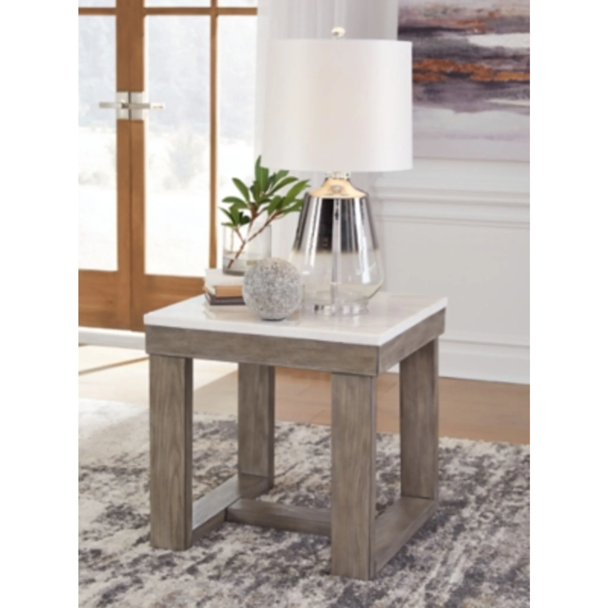 Loyaska End Table - Brown/Ivory - Image 2