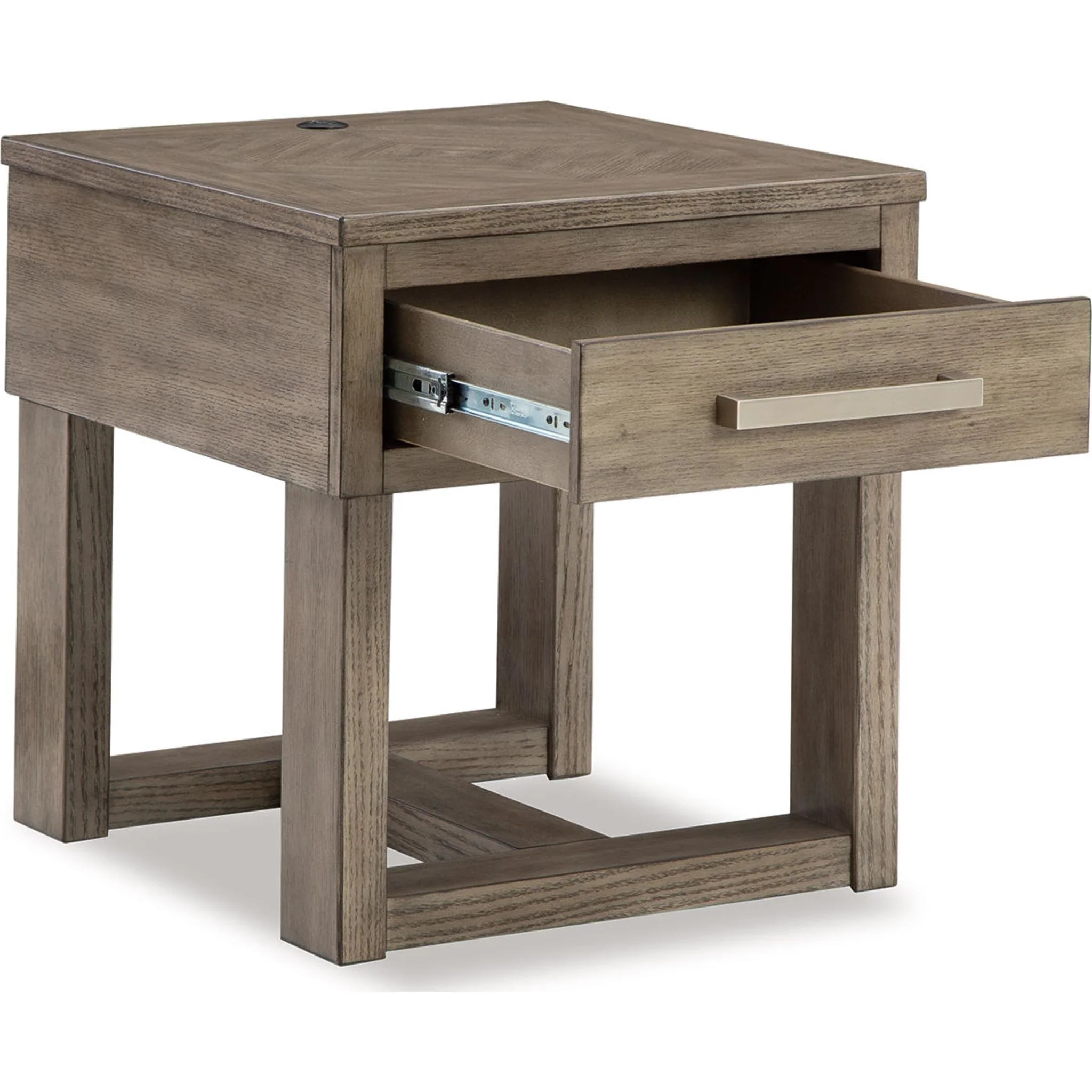 Loyaska End Table - Grayish Brown/White - Image 4