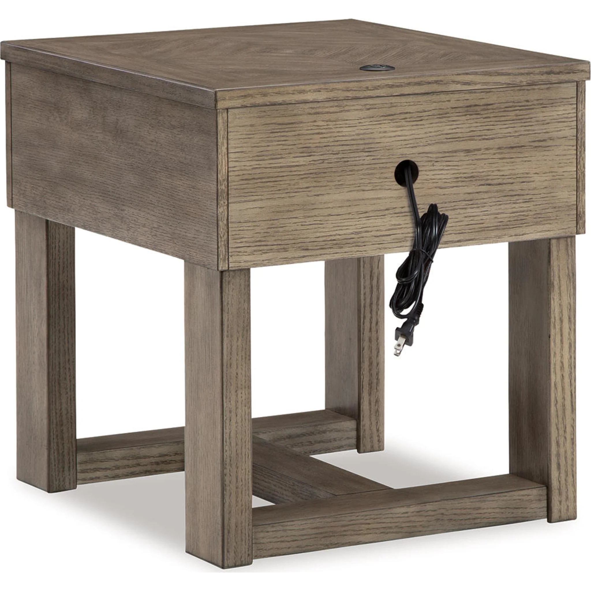 Loyaska End Table - Grayish Brown/White - Image 5