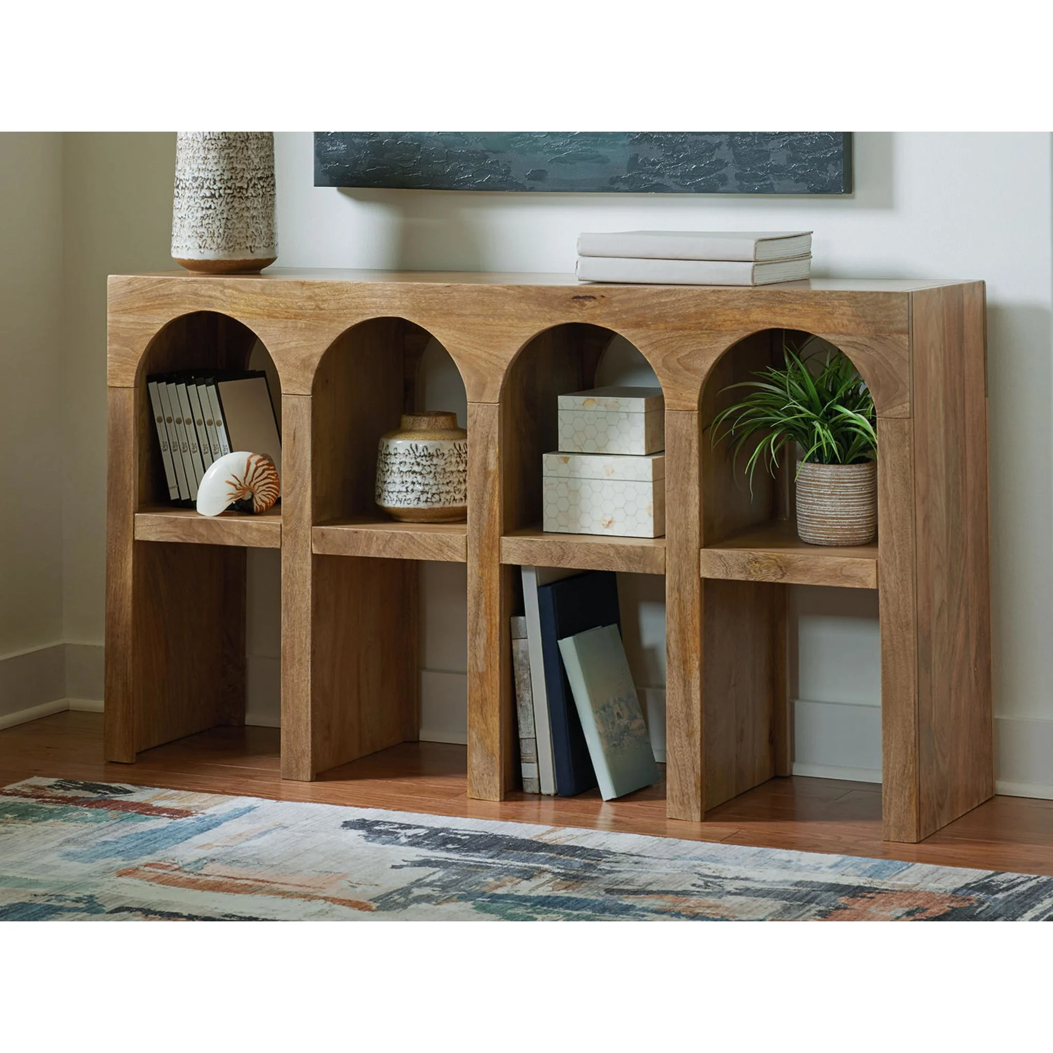 Luzmanacy Console Table - Natural Brown - Image 2