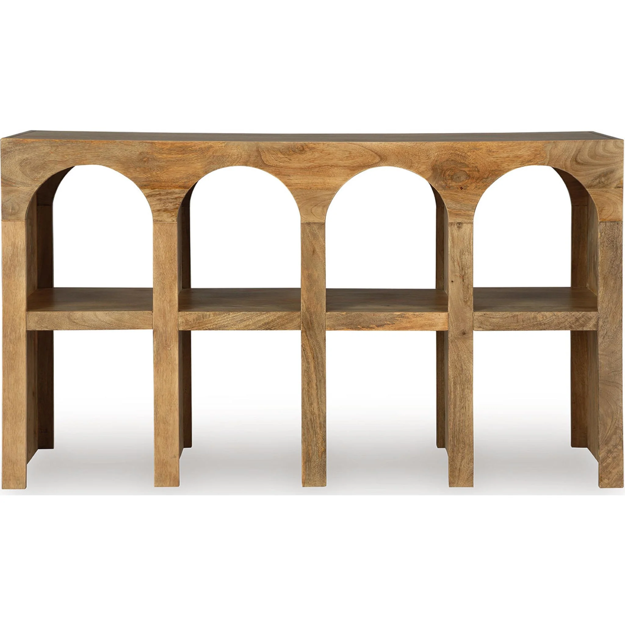 Luzmanacy Console Table - Natural Brown - Image 6