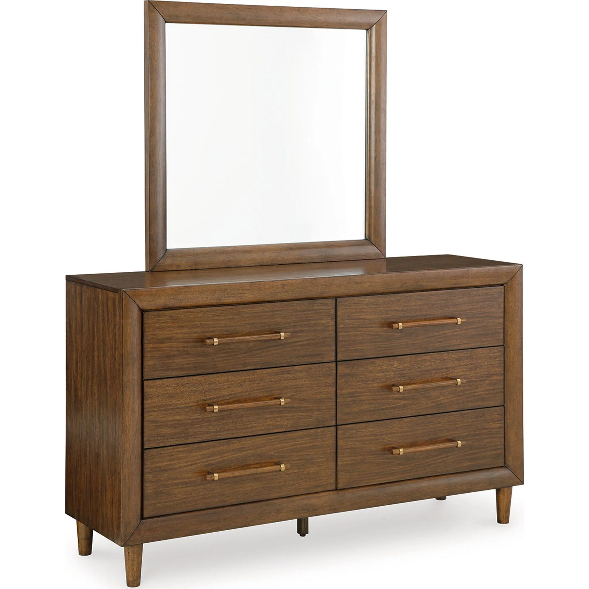 Lyncott 6 Piece Queen Upholstered Bedroom - Brown - Image 3