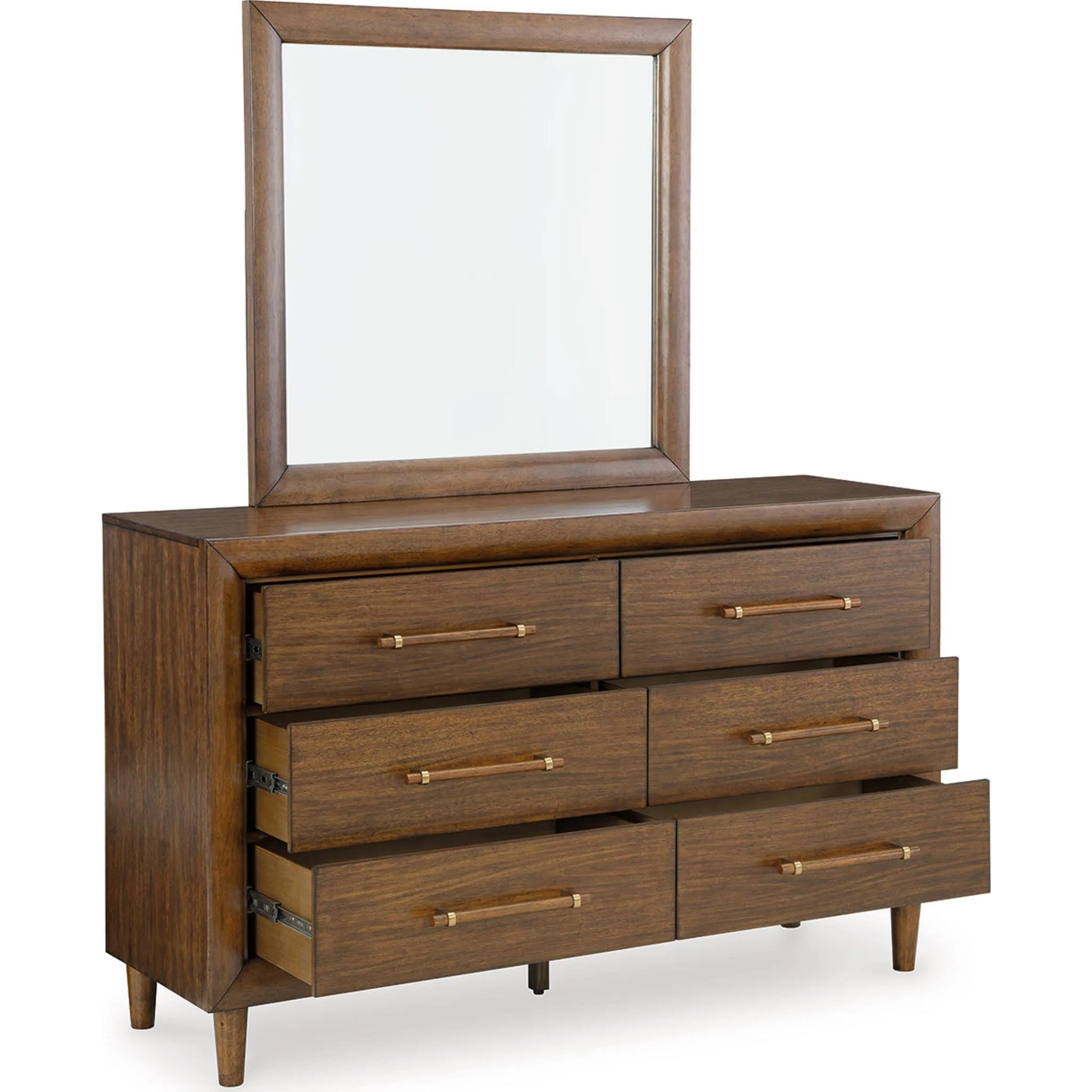 Lyncott 6 Piece Queen Upholstered Bedroom - Brown - Image 4