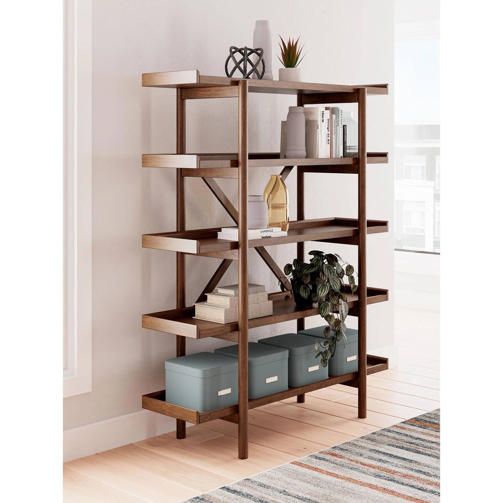 Lyncott Bookcase - Brown - Image 2