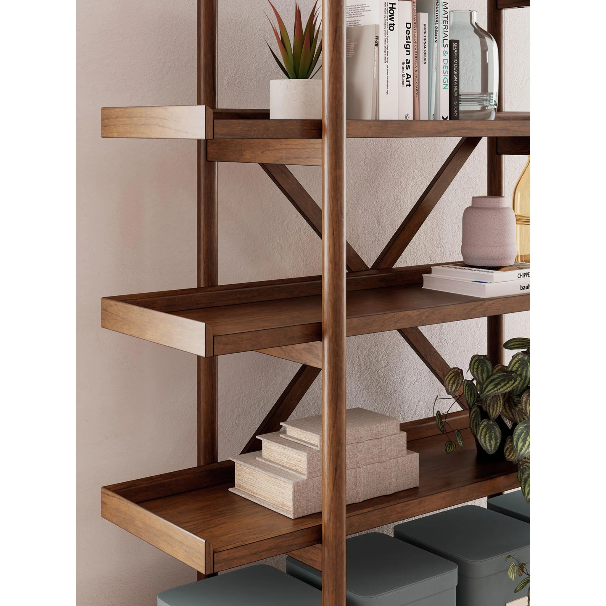 Lyncott Bookcase - Brown - Image 6