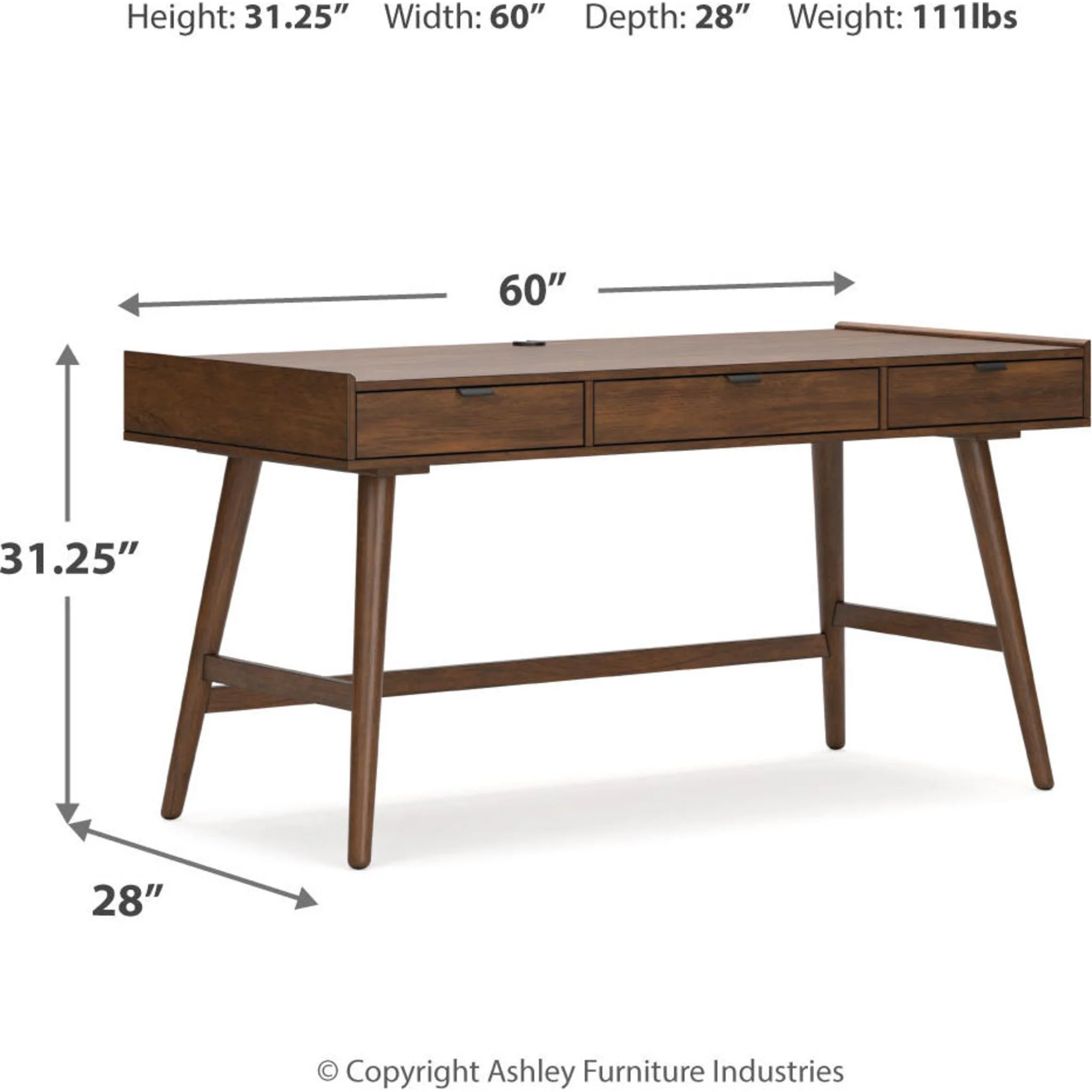 Lyncott Desk - Brown - Image 3