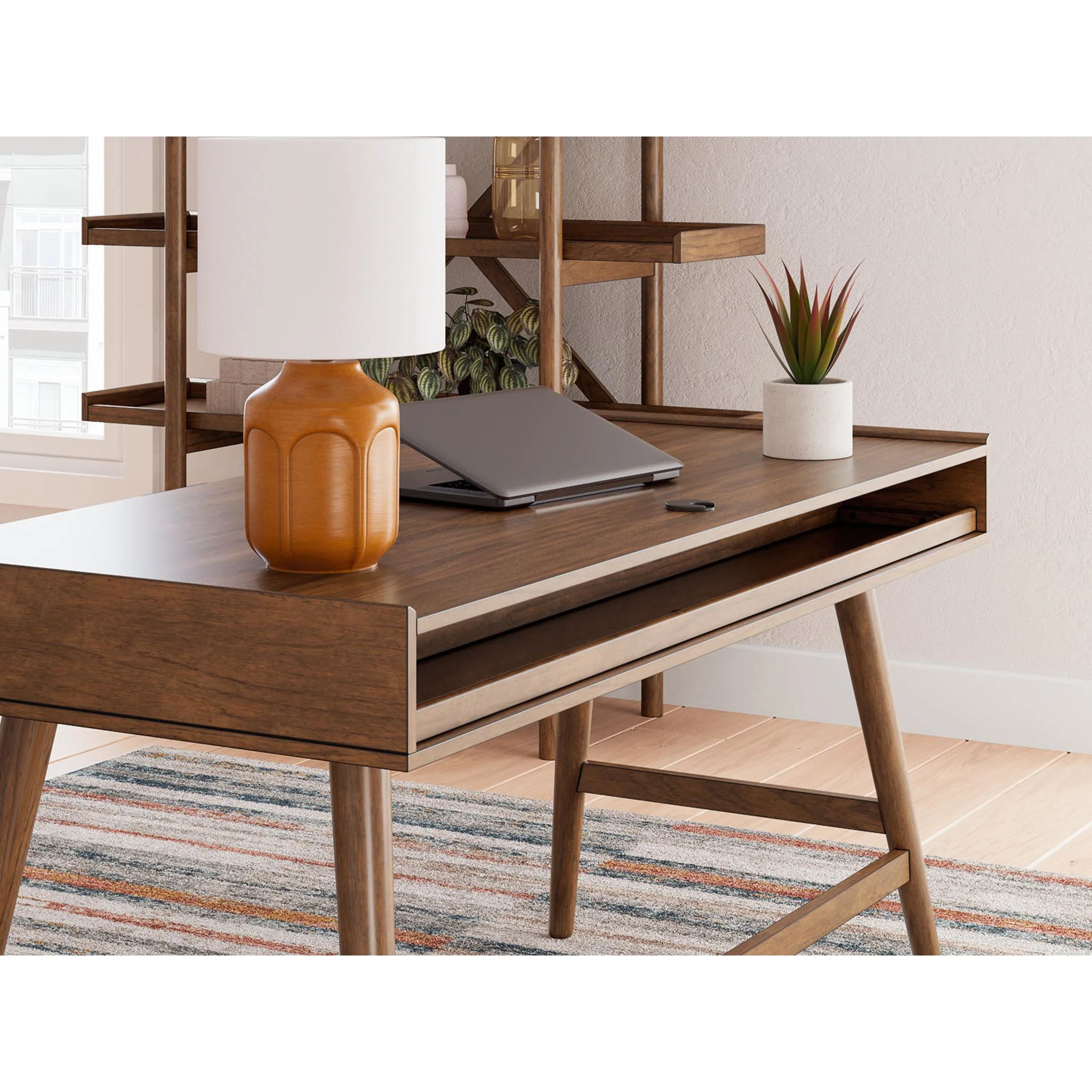 Lyncott Desk - Brown - Image 8