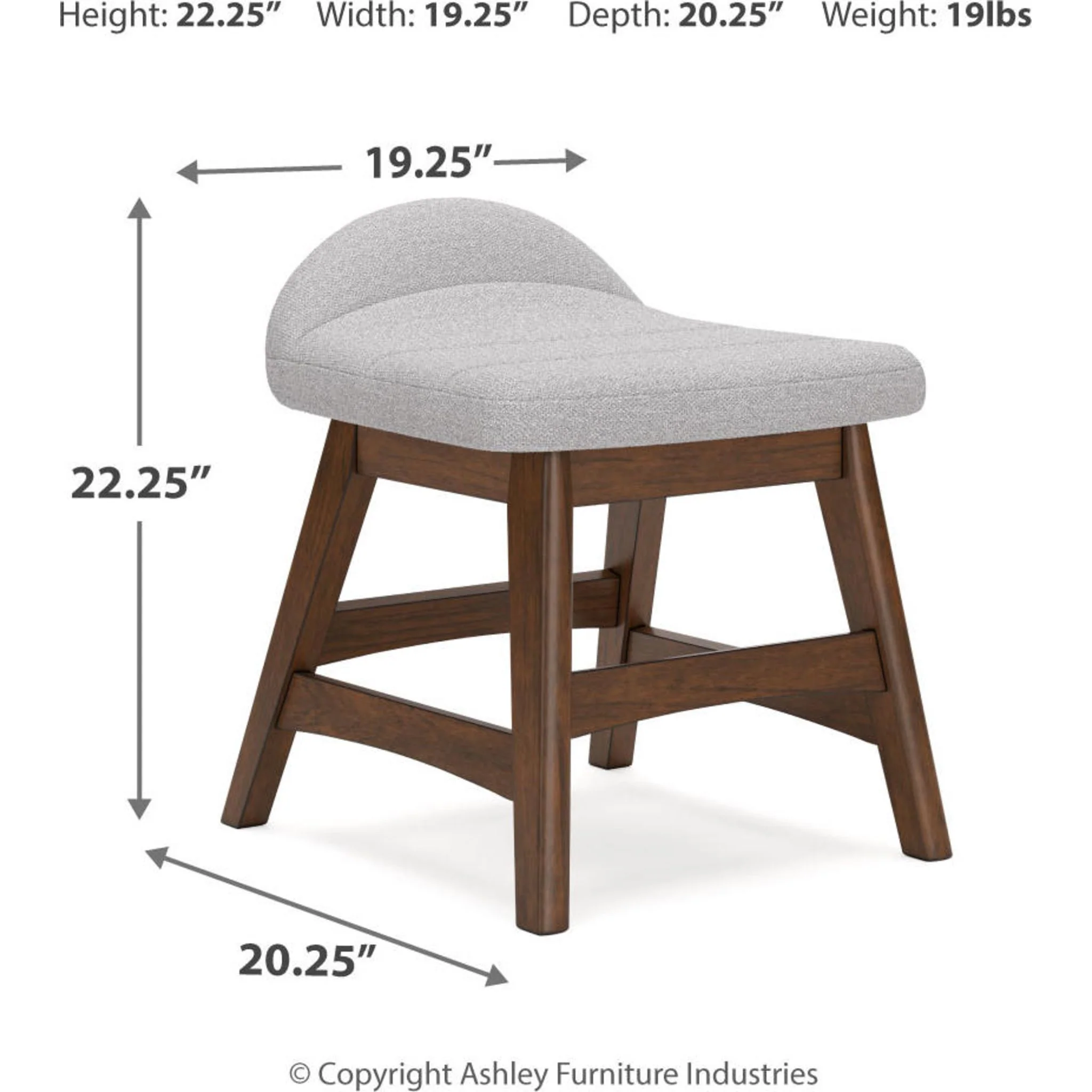 Lyncott Office Chair - Light Gray/Brown - Image 5