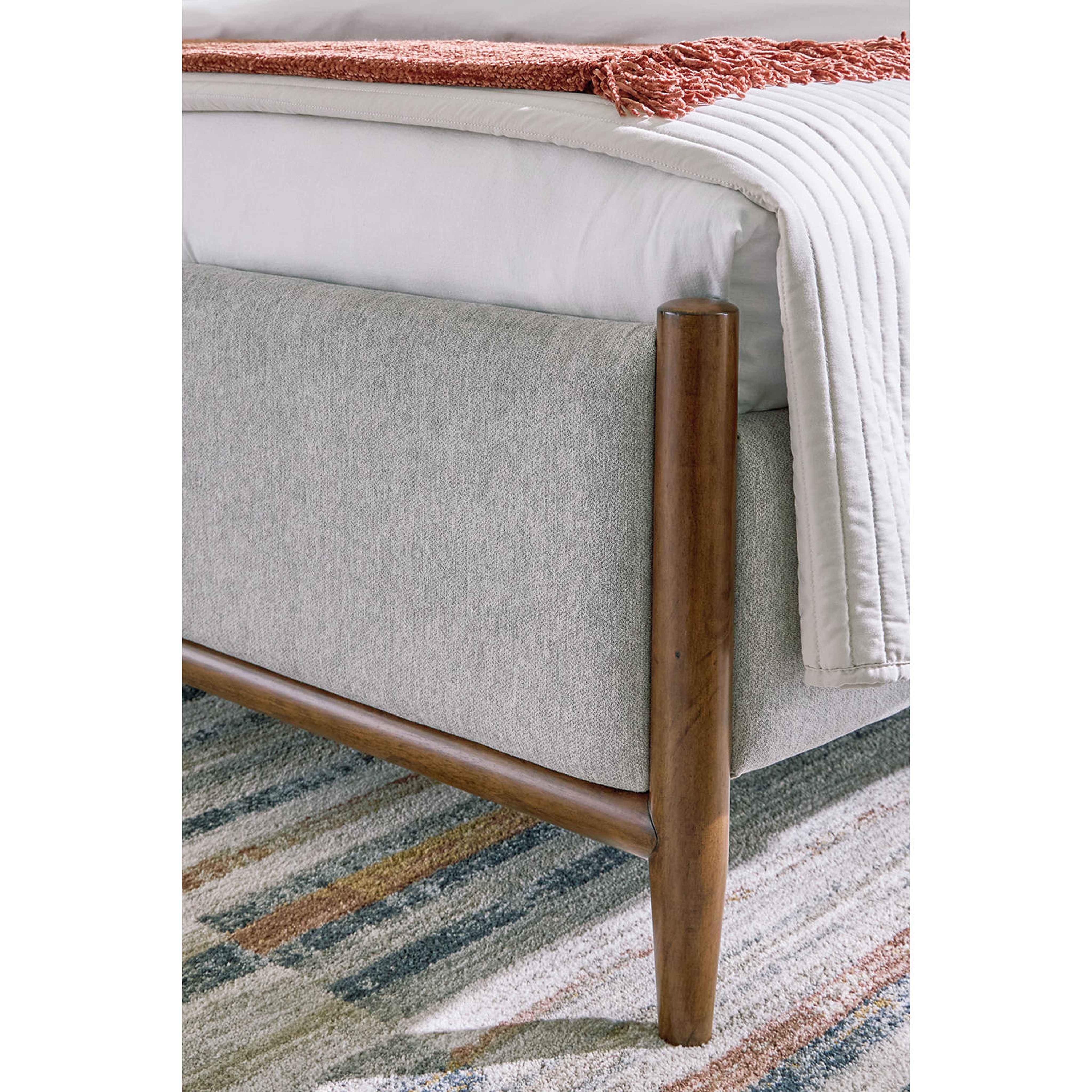 Lyncott Upholstered Bed - Light Gray/Brown - Image 14