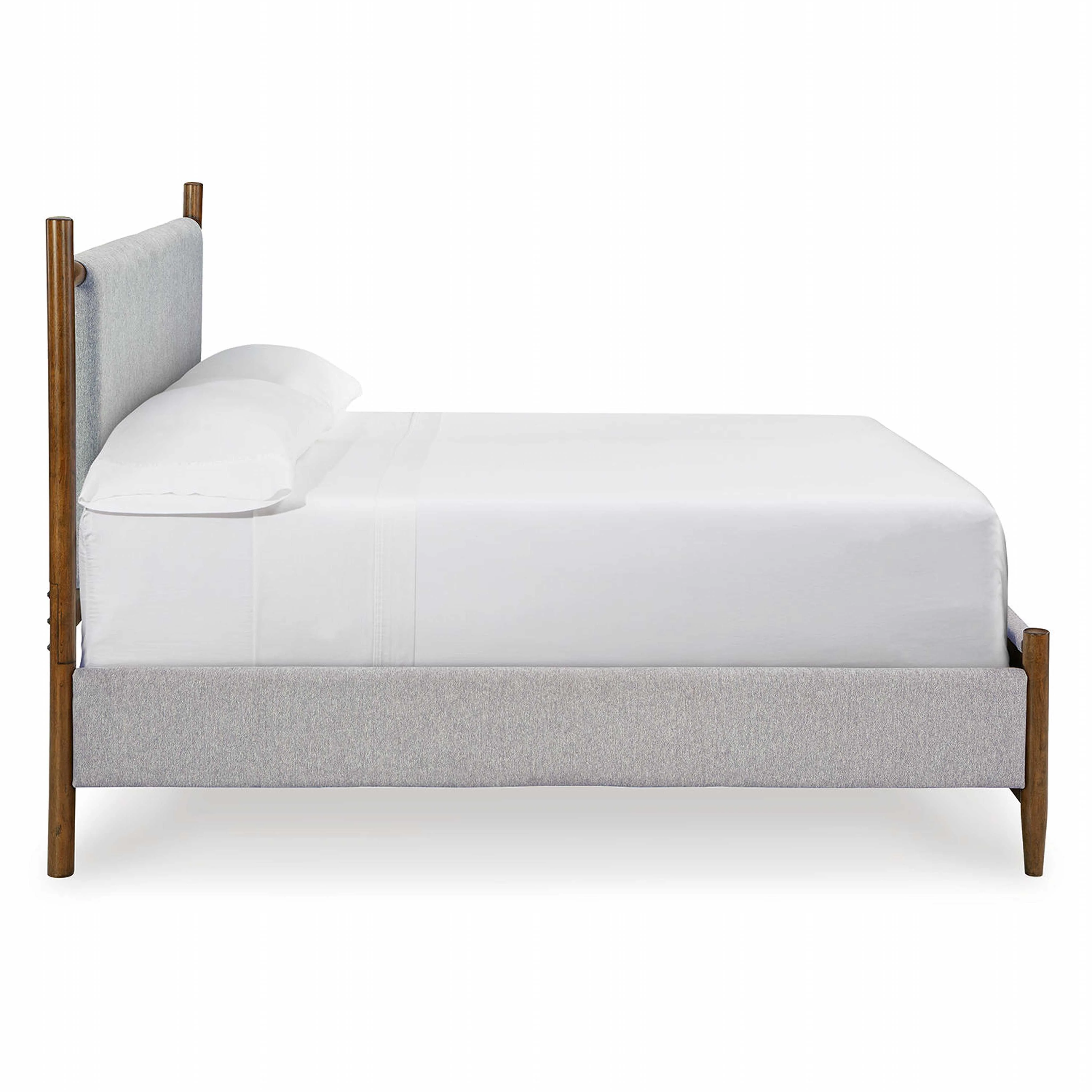 Lyncott Upholstered Bed - Light Gray/Brown - Image 18