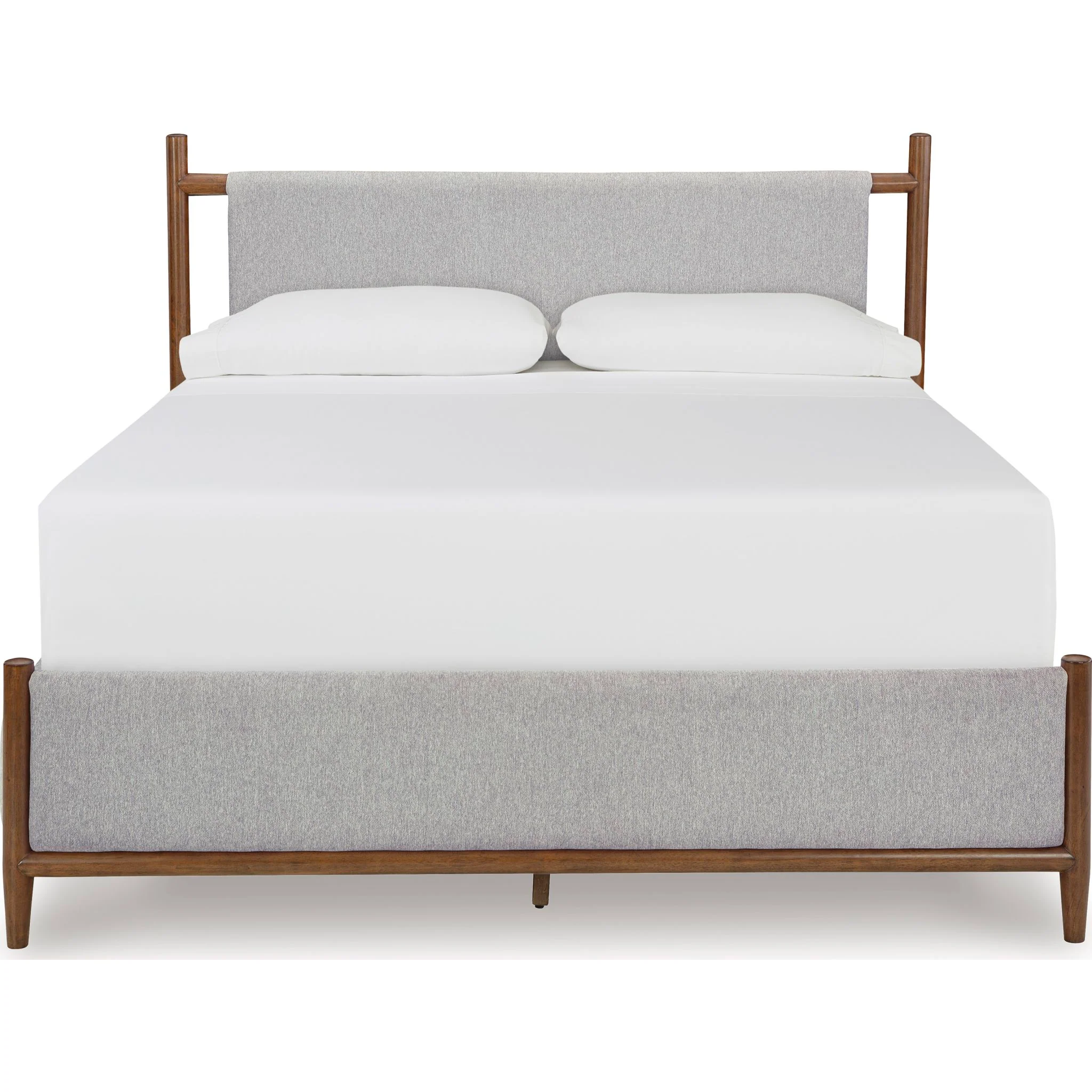 Lyncott Upholstered Bed - Light Gray/Brown - Image 22