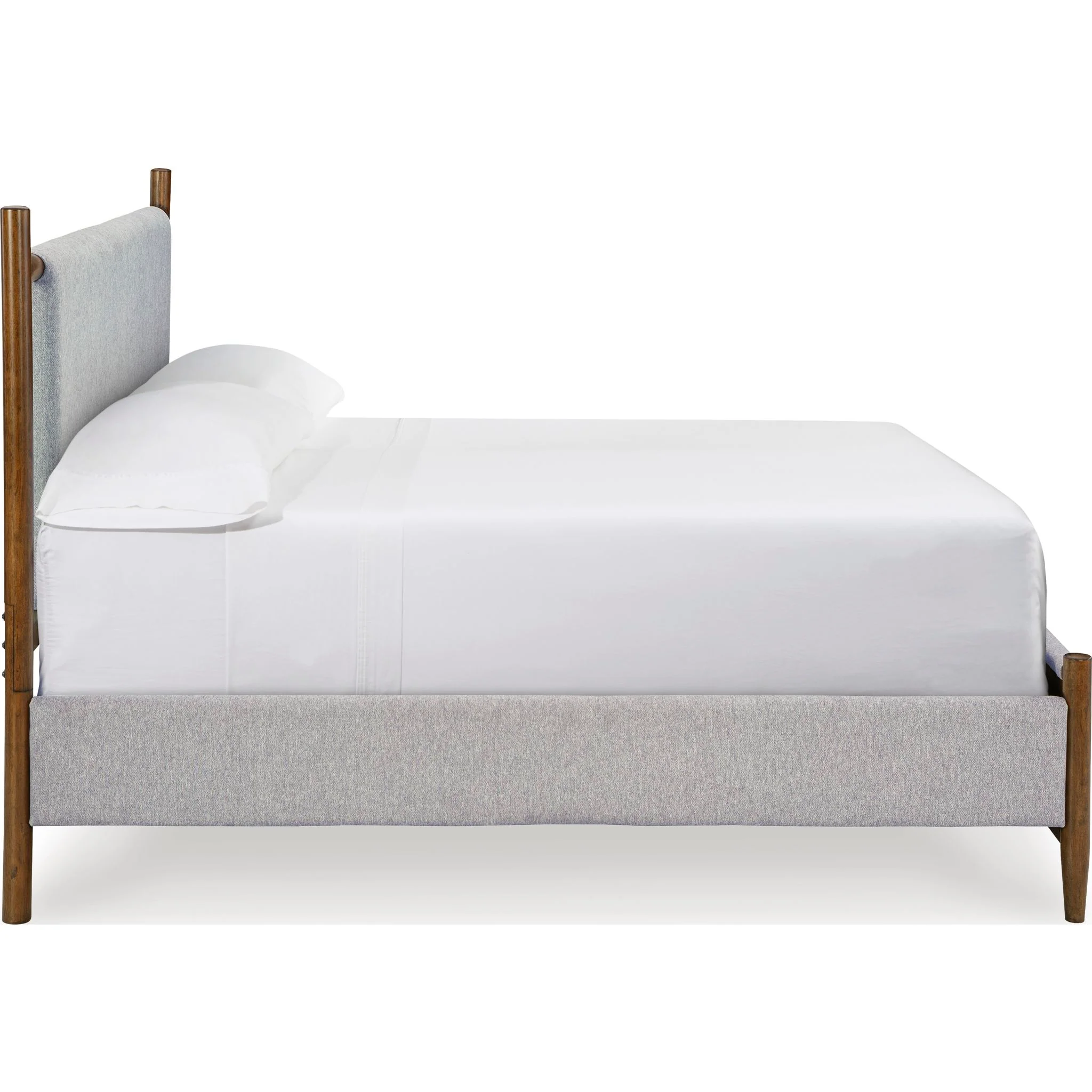 Lyncott Upholstered Bed - Light Gray/Brown - Image 23