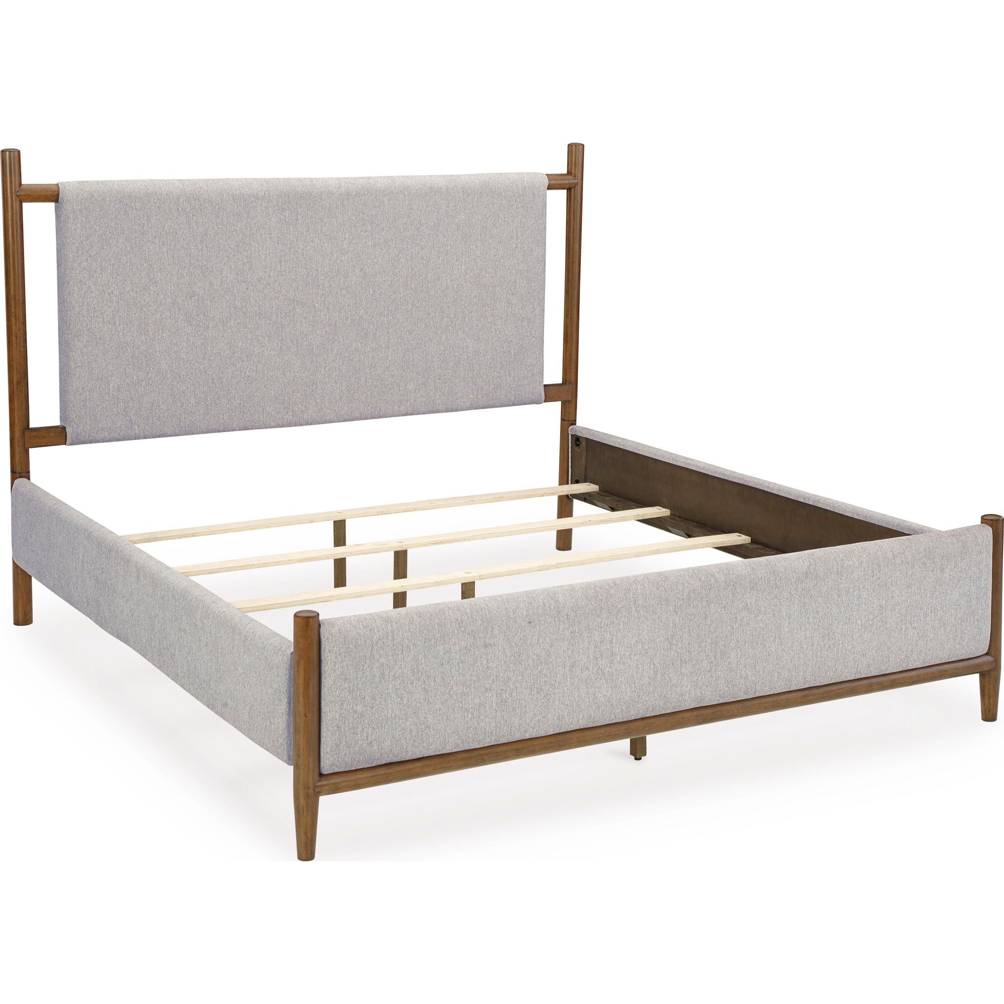 Lyncott Upholstered Bed - Light Gray/Brown - Image 24