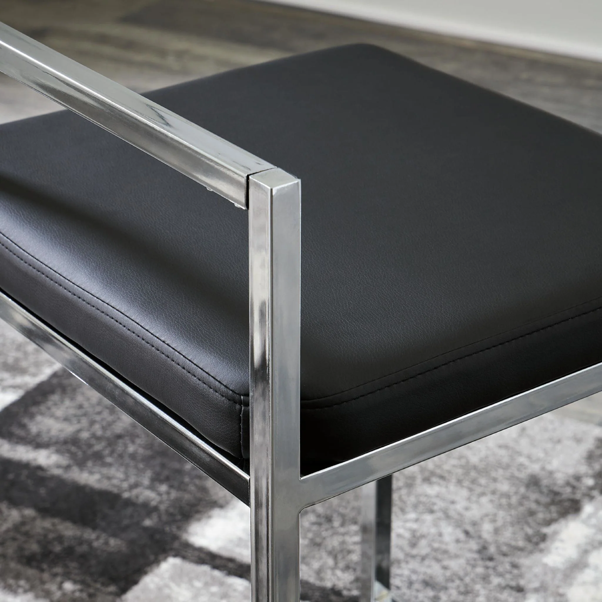 Madanere Bar Height Stool - Black/Chrome - (D275-630) - Image 12