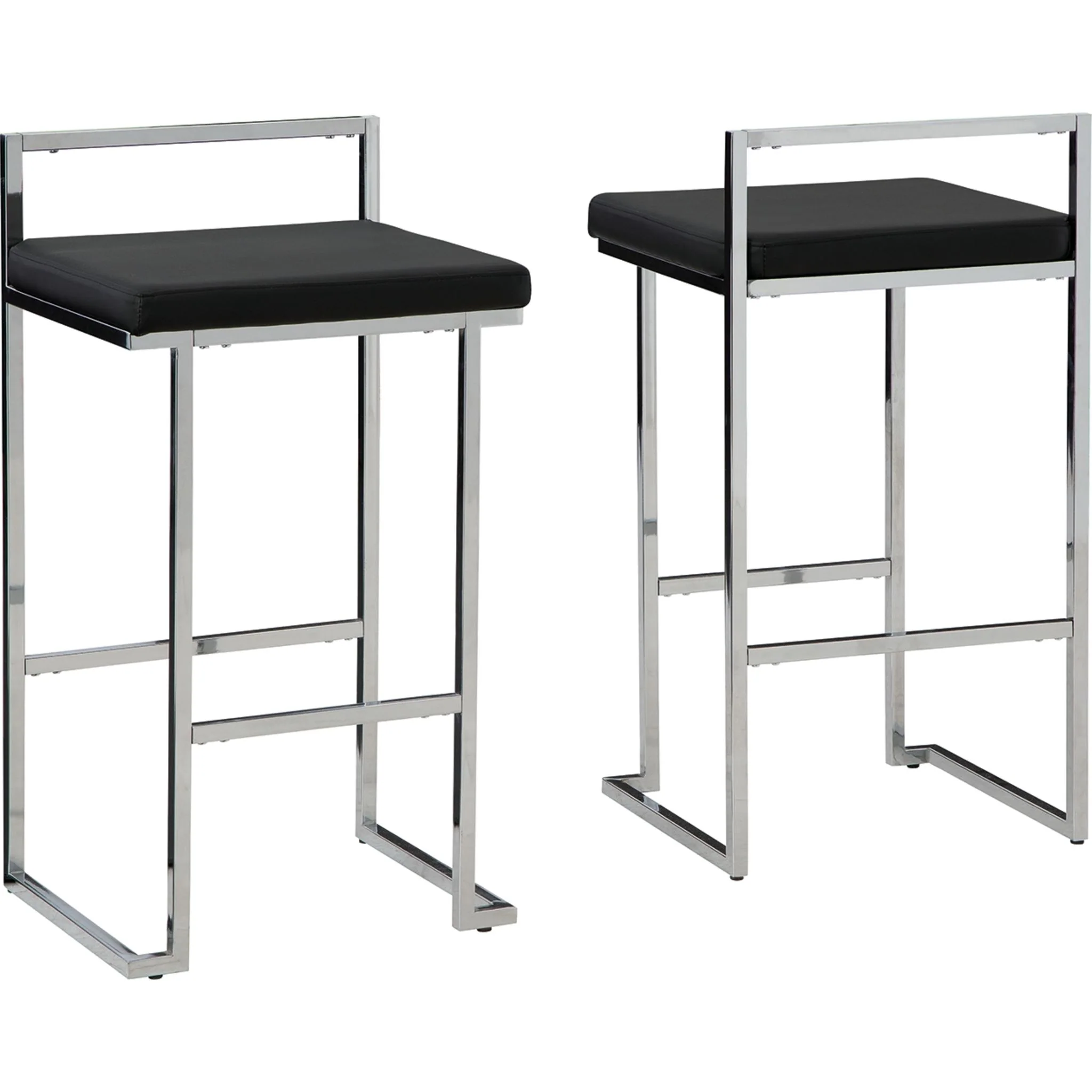 Madanere Bar Height Stool - Black/Chrome - (D275-630) - Image 3