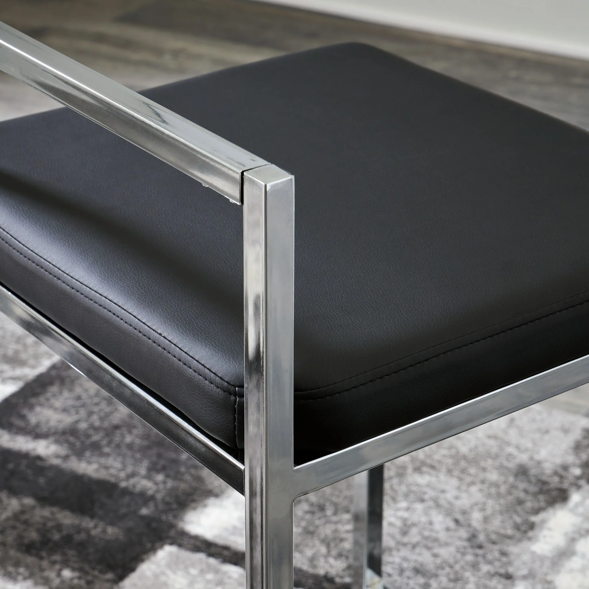 Madanere Bar Height Stool - Black/Chrome - (D275-630) - Image 9