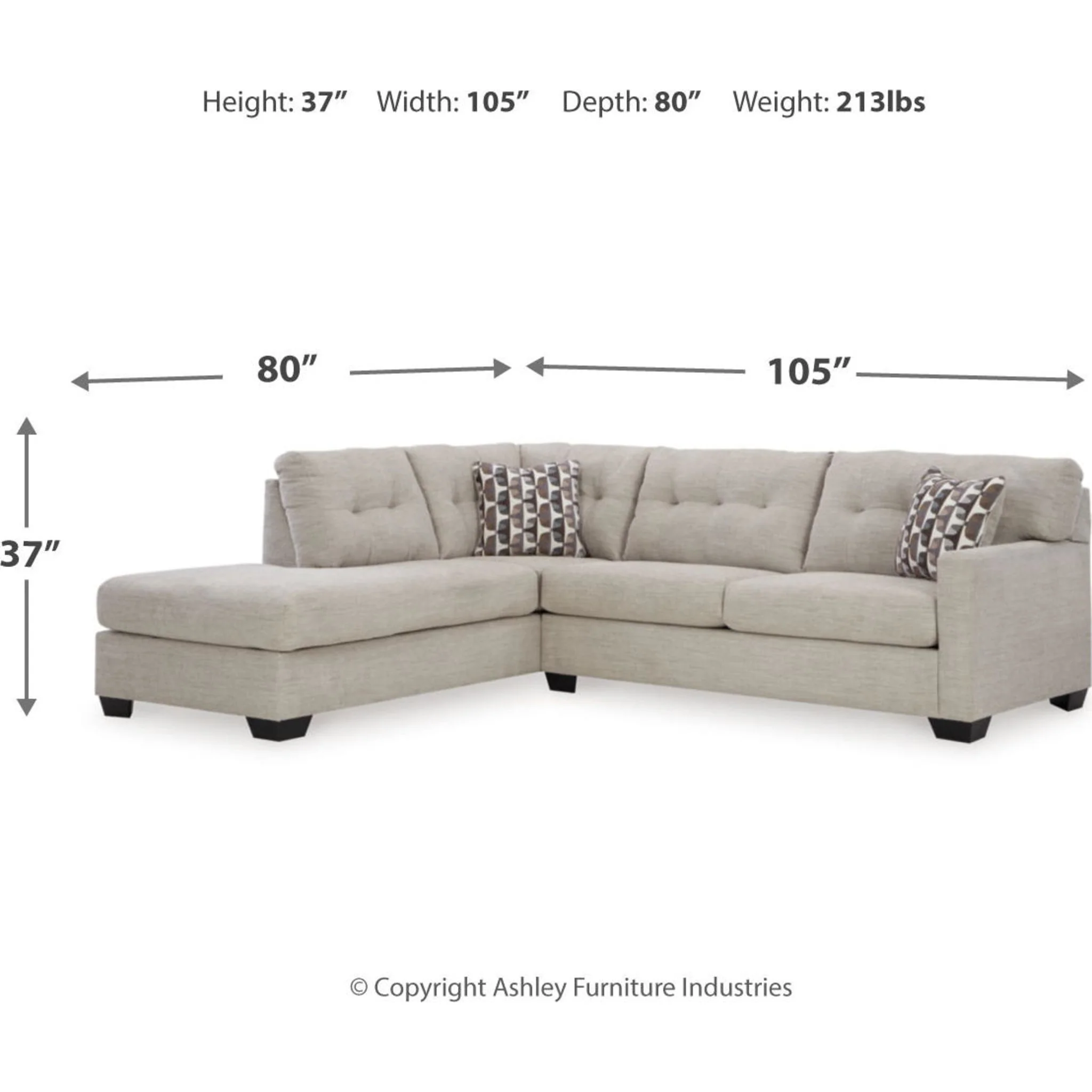 Mahoney 2 Piece Sectional with Chaise - Image 32